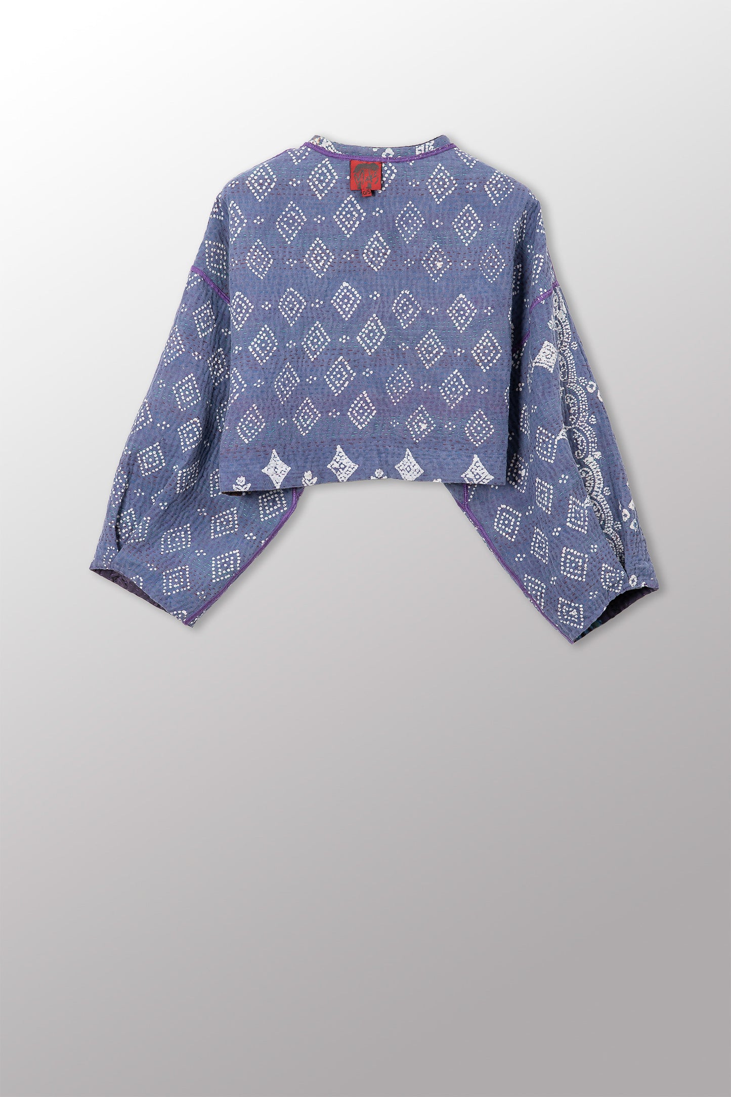 VINTAGE COTTON KANTHA SLEEVE JACKET - cv4090-0001s -