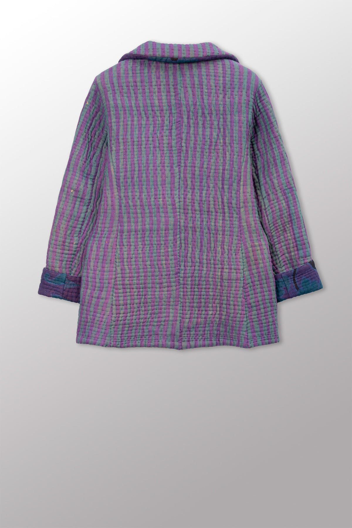 QUILTED OVERDYE COTTON KANTHA BASIC JACKET - oq5052-cblu002m -
