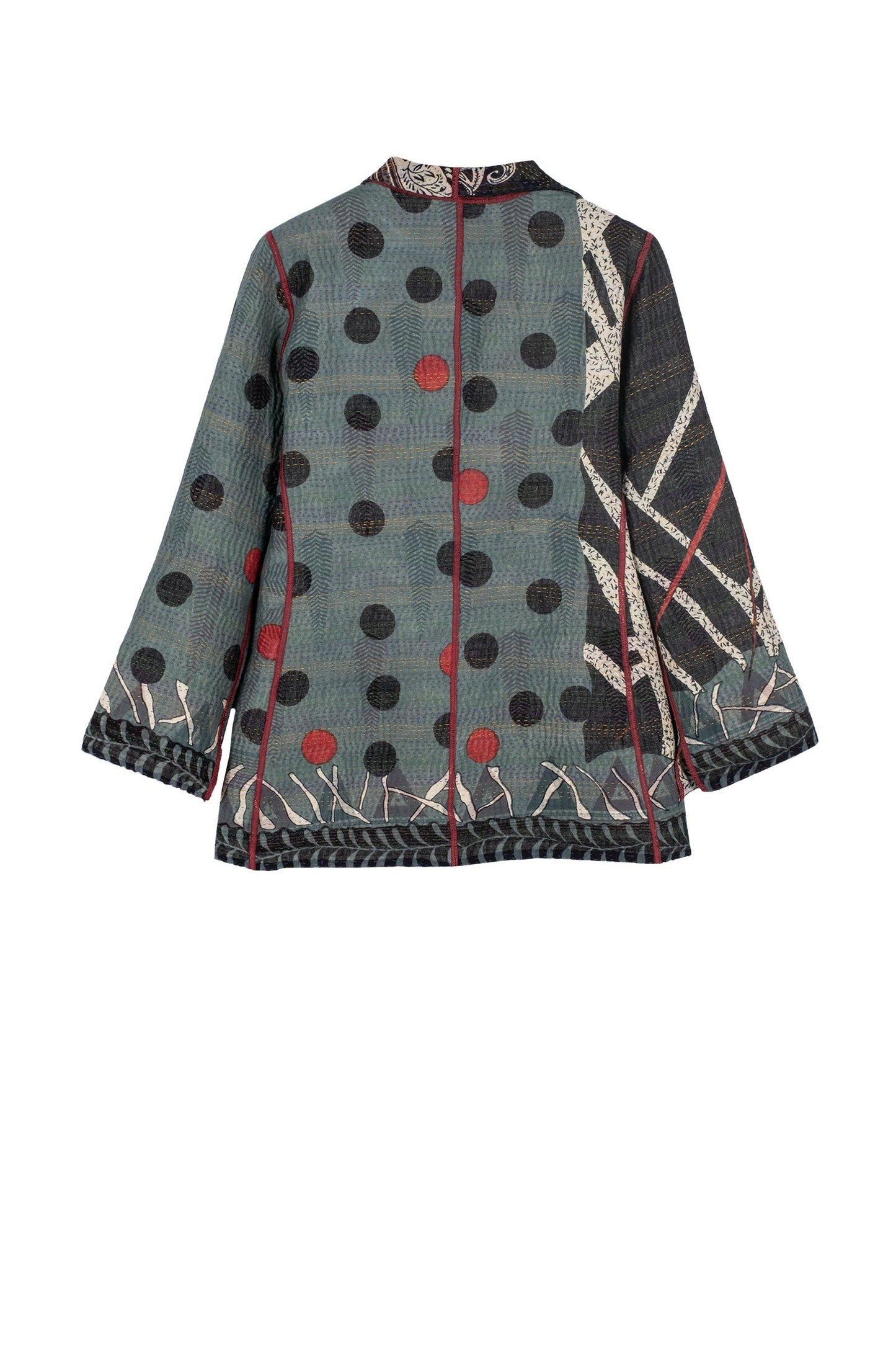 DOT & PAISLEY KANTHA SHORT JKT - dp4007-nvy -