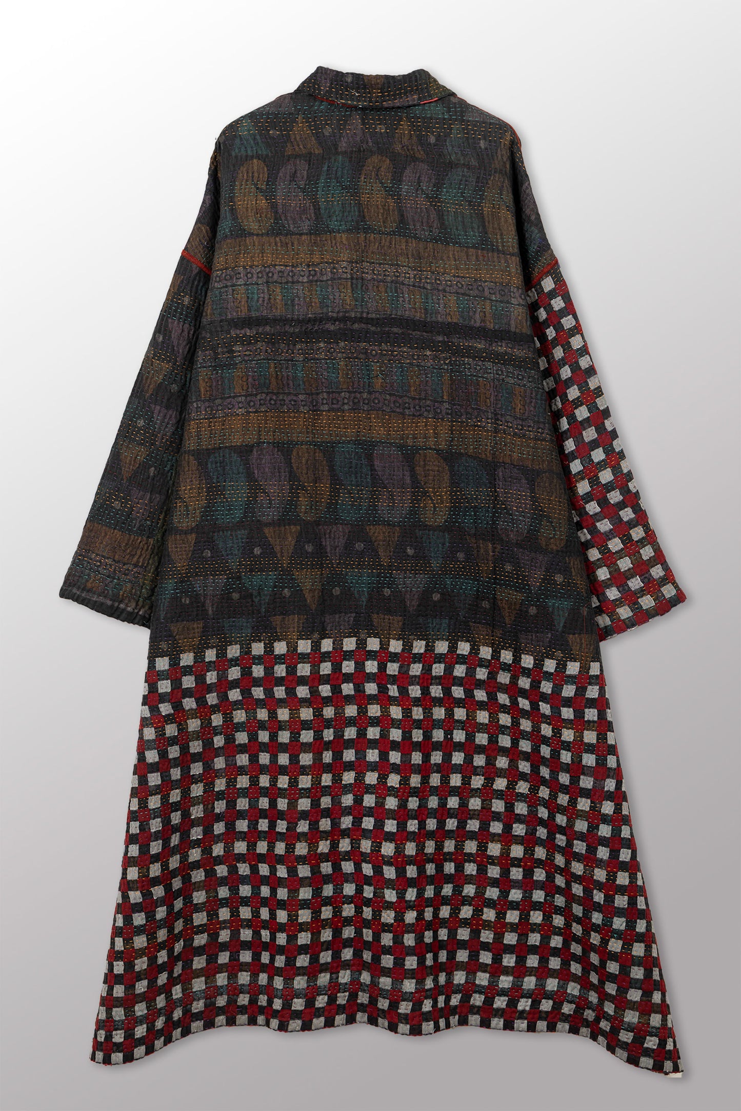 VINTAGE COTTON KANTHA OVERSIZED COAT - cv4326-0059a -