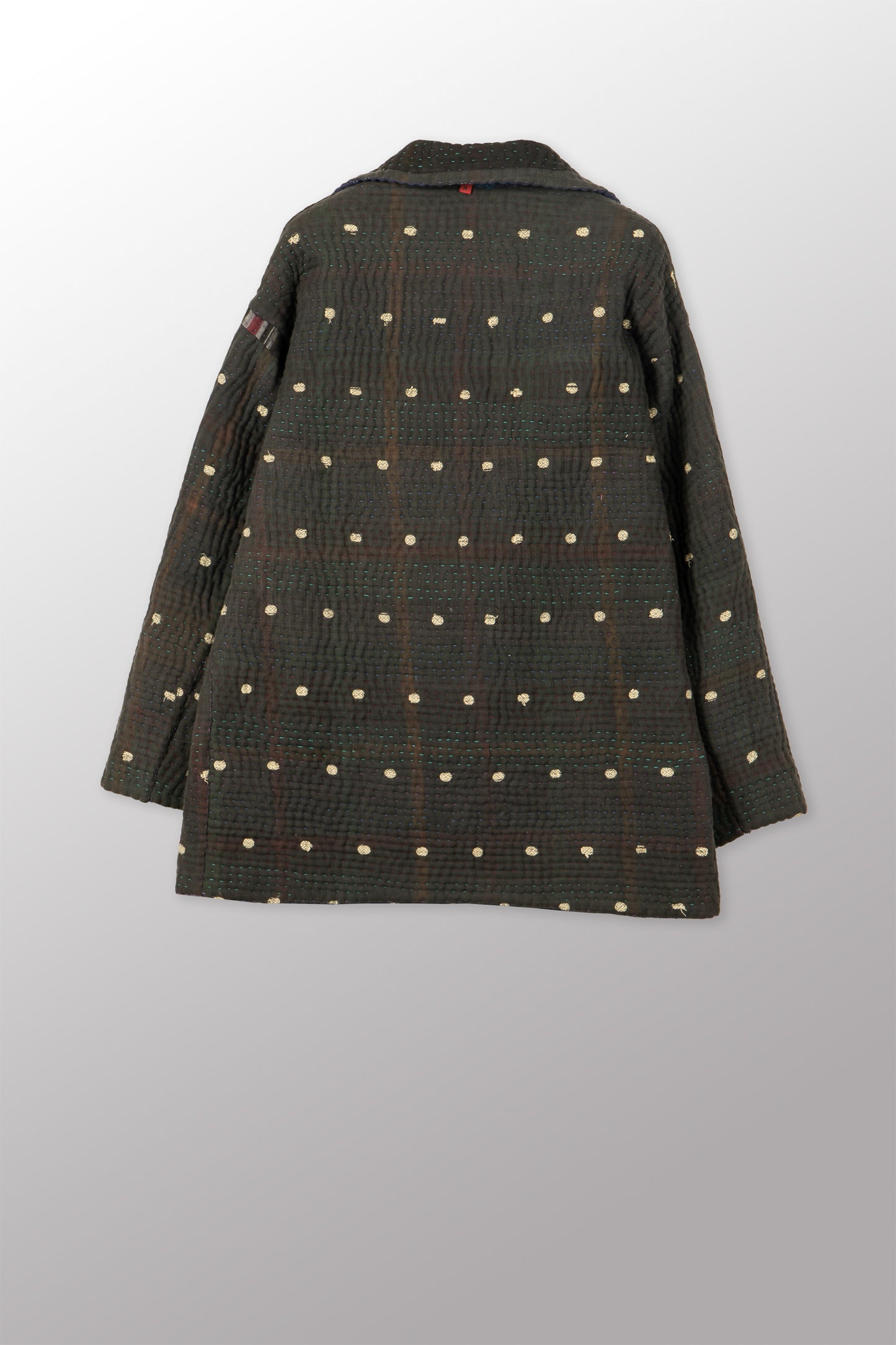 QUILTED OVERDYE COTTON KANTHA LAPELED MEDIUM JKT - oq5080-cblu001m -