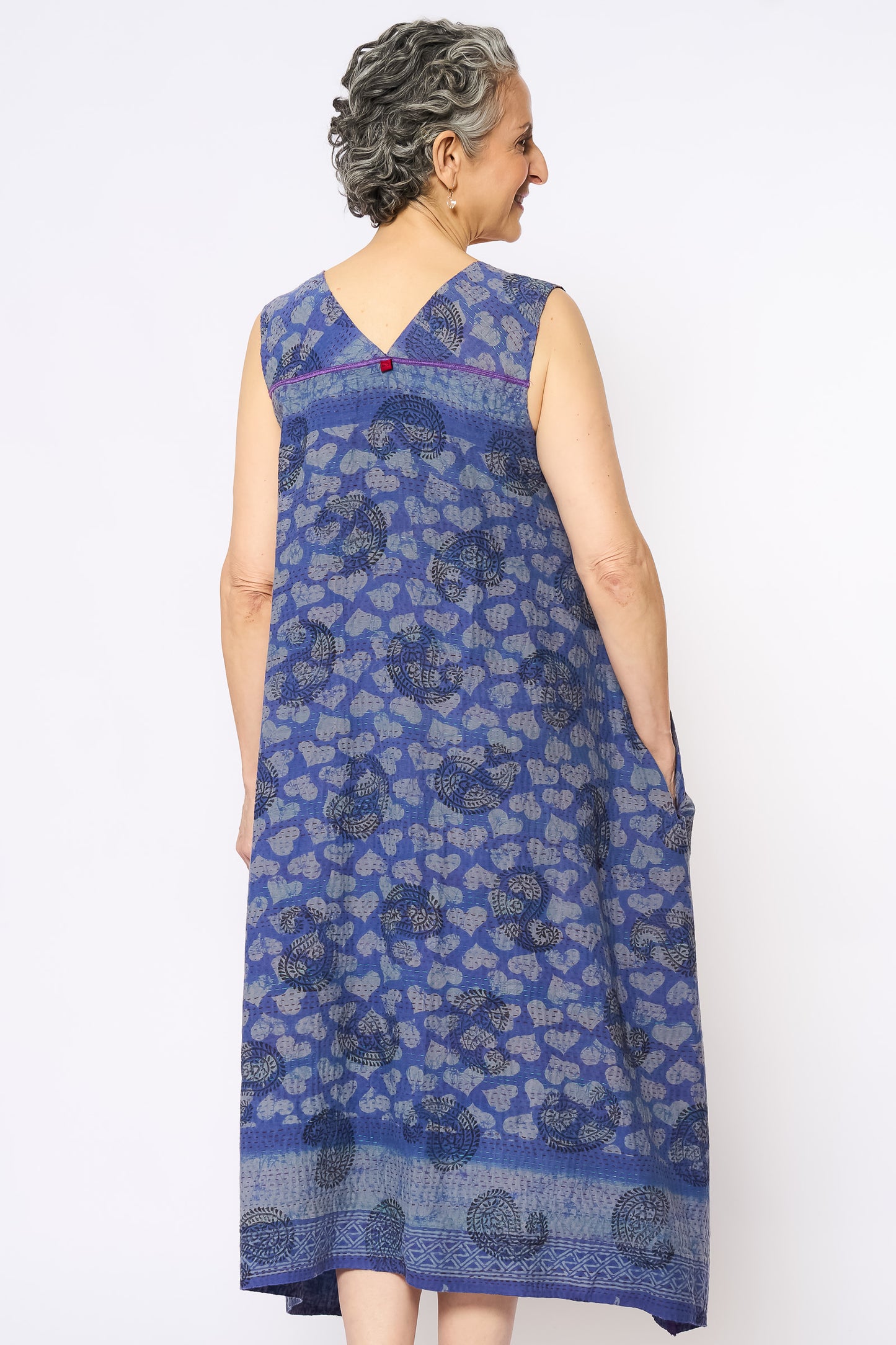 VINTAGE COTTON KANTHA TENT DRESS - cv2413-0034a -