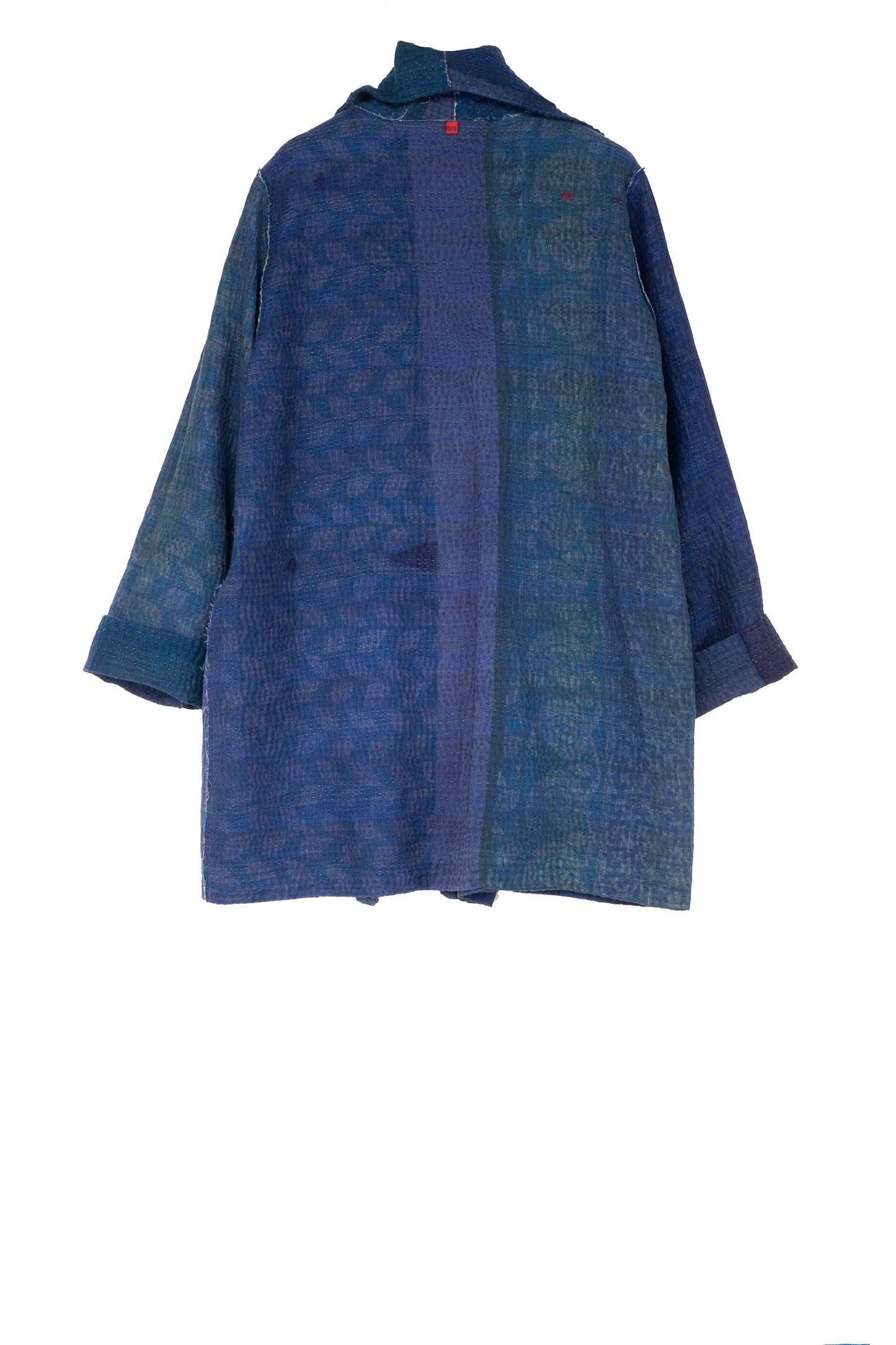 FRAYED PATCH KANTHA POCKET JKT - fi4002-nvy -