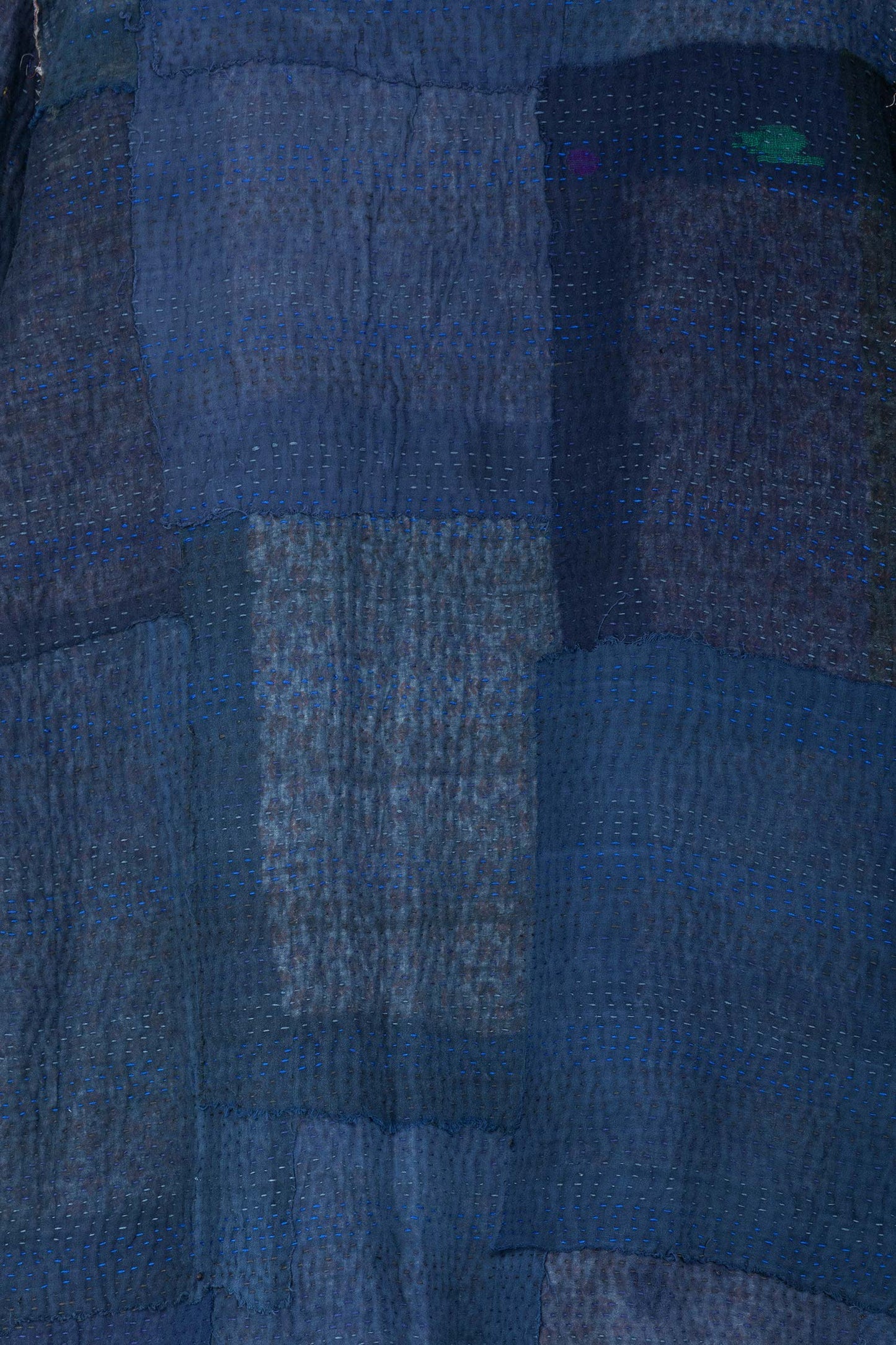 FRAYED PATCH KANTHA POCKET JKT - fi4002-nvy -