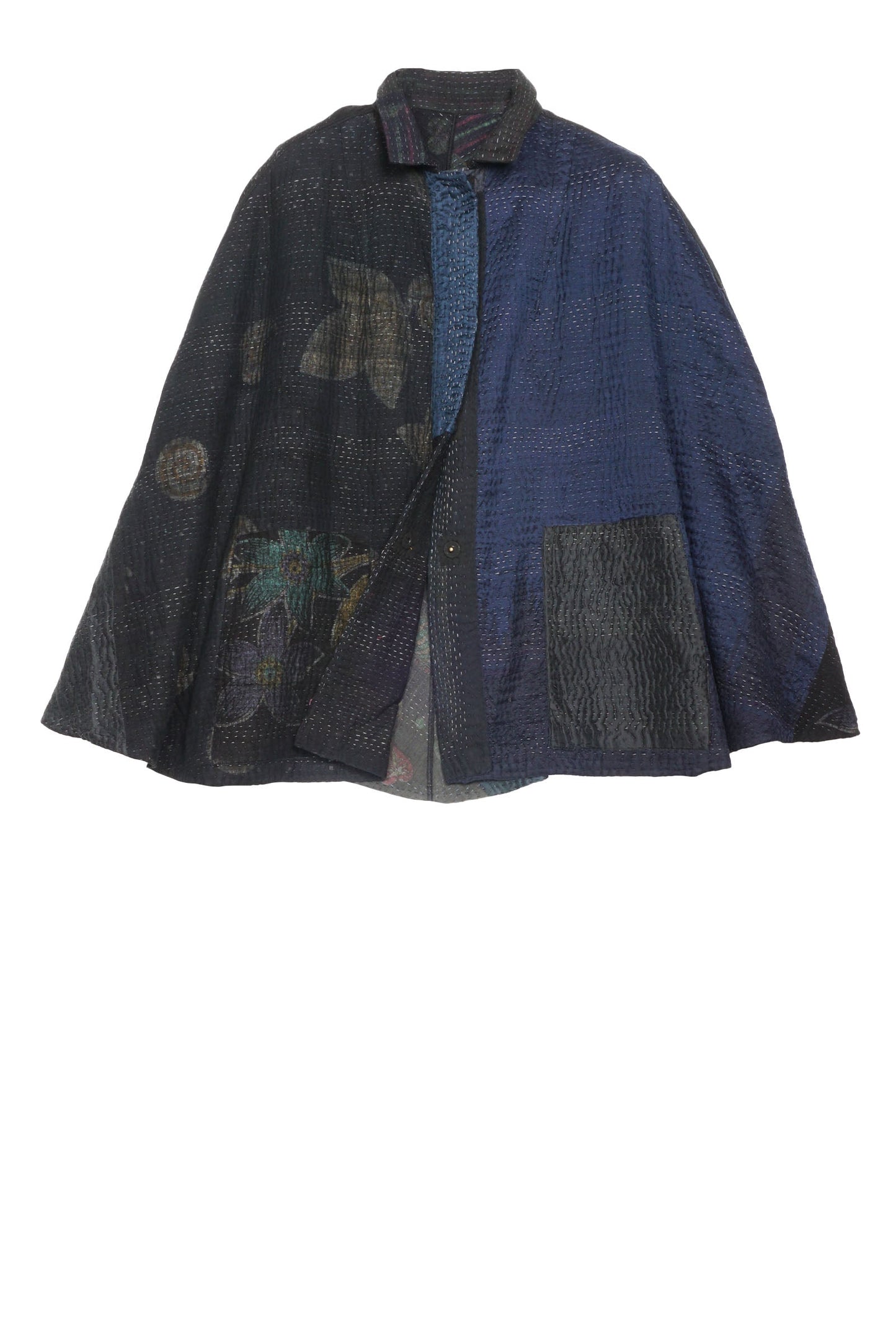 JAIPUR PATCH KANTHA MANTLE - jp4069-blk -
