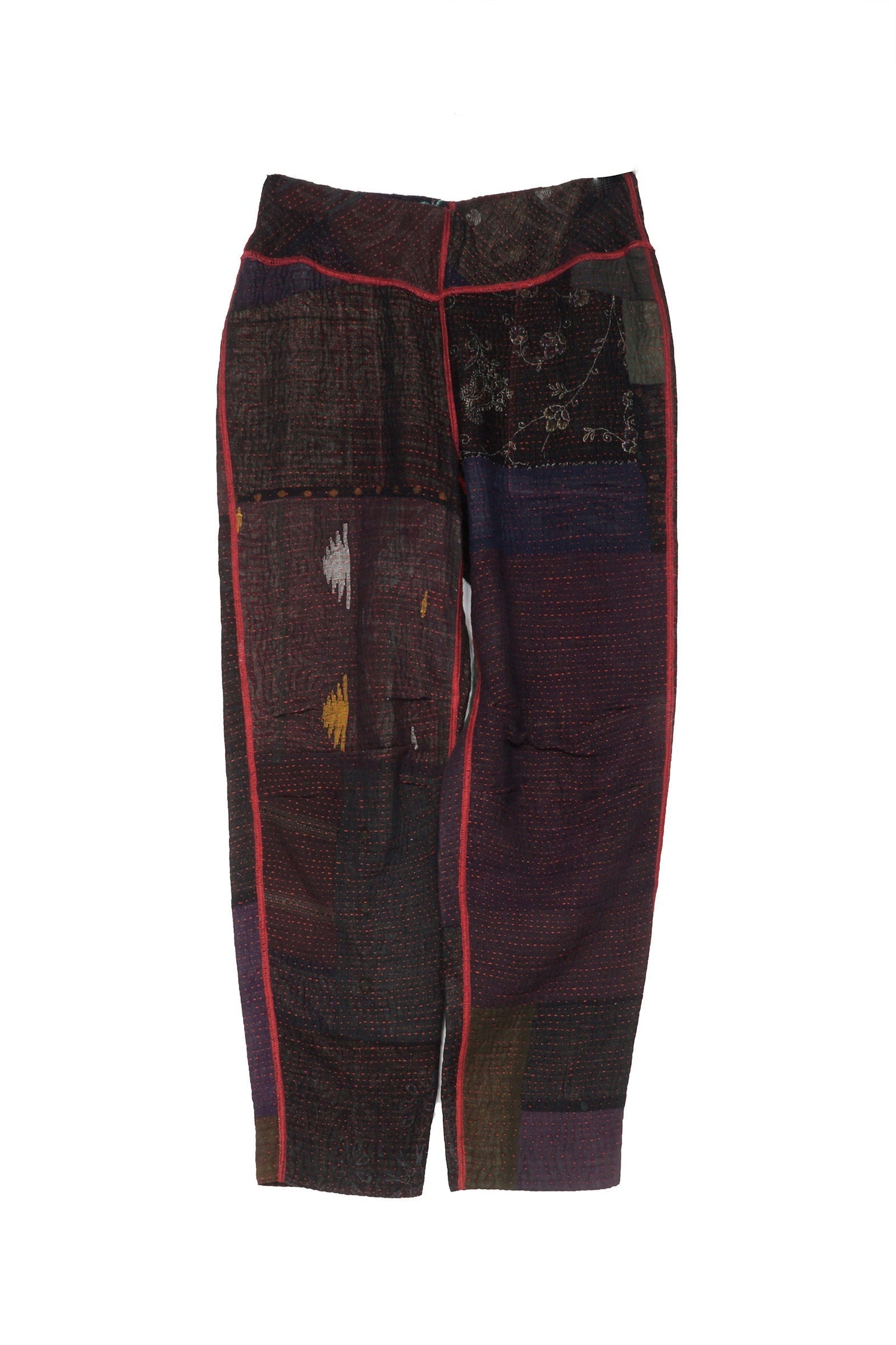 MUJI PATCH KANTHA SLANT POCKET PANTS - mp4612-blk -