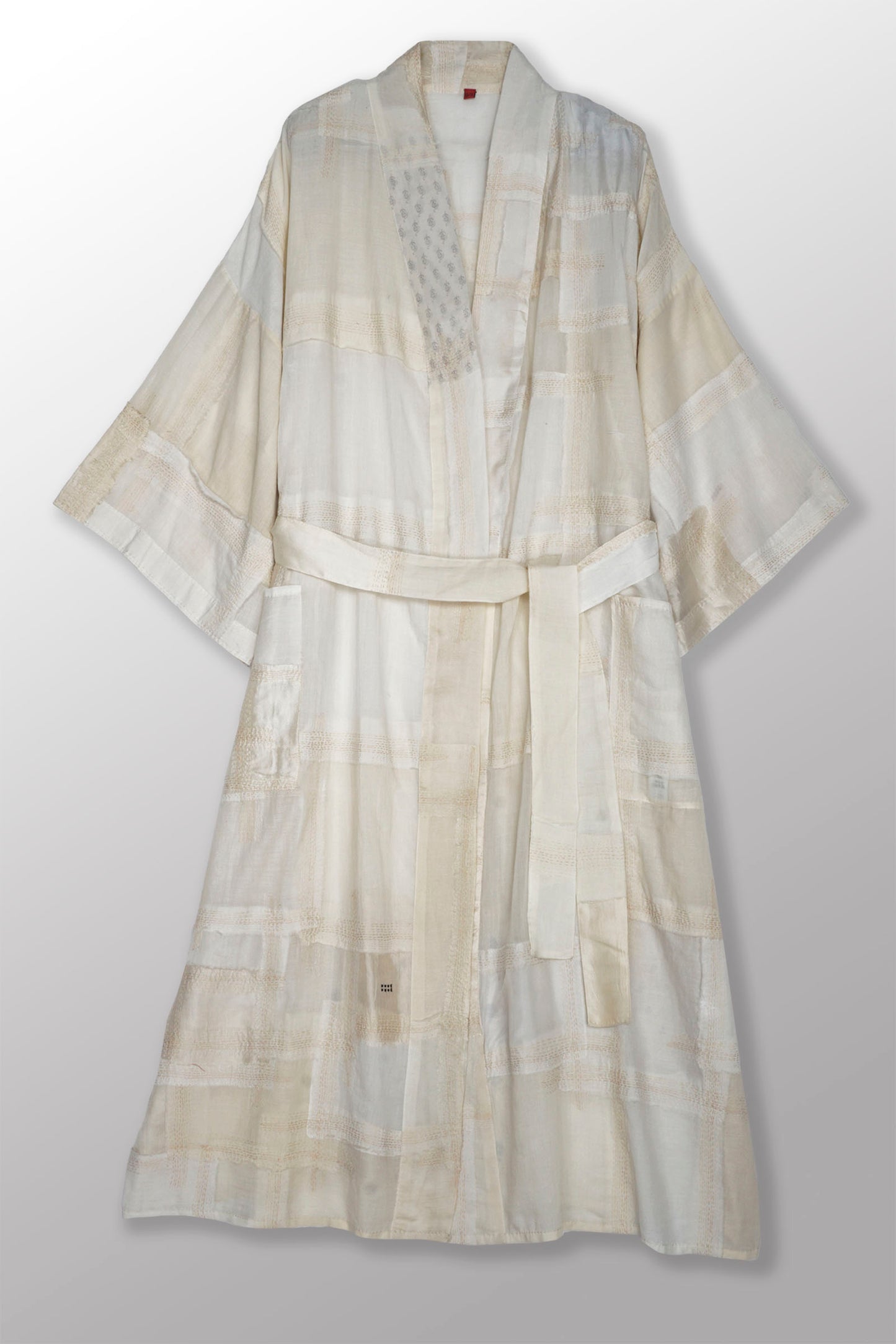 MOSAIC TILE PATCH KANTHA LOUNGE KIMONO - mt1339-ivy -