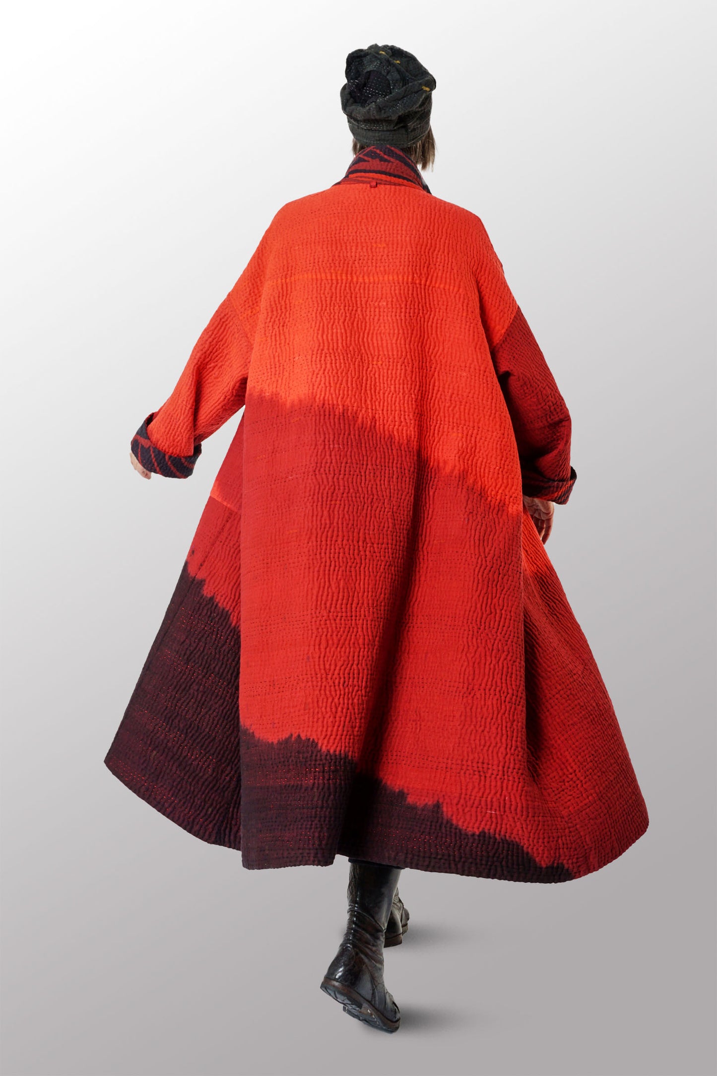 MAGMA AND OMBRE KANTHA NEW OVERSIZED COAT - mw5342-red -