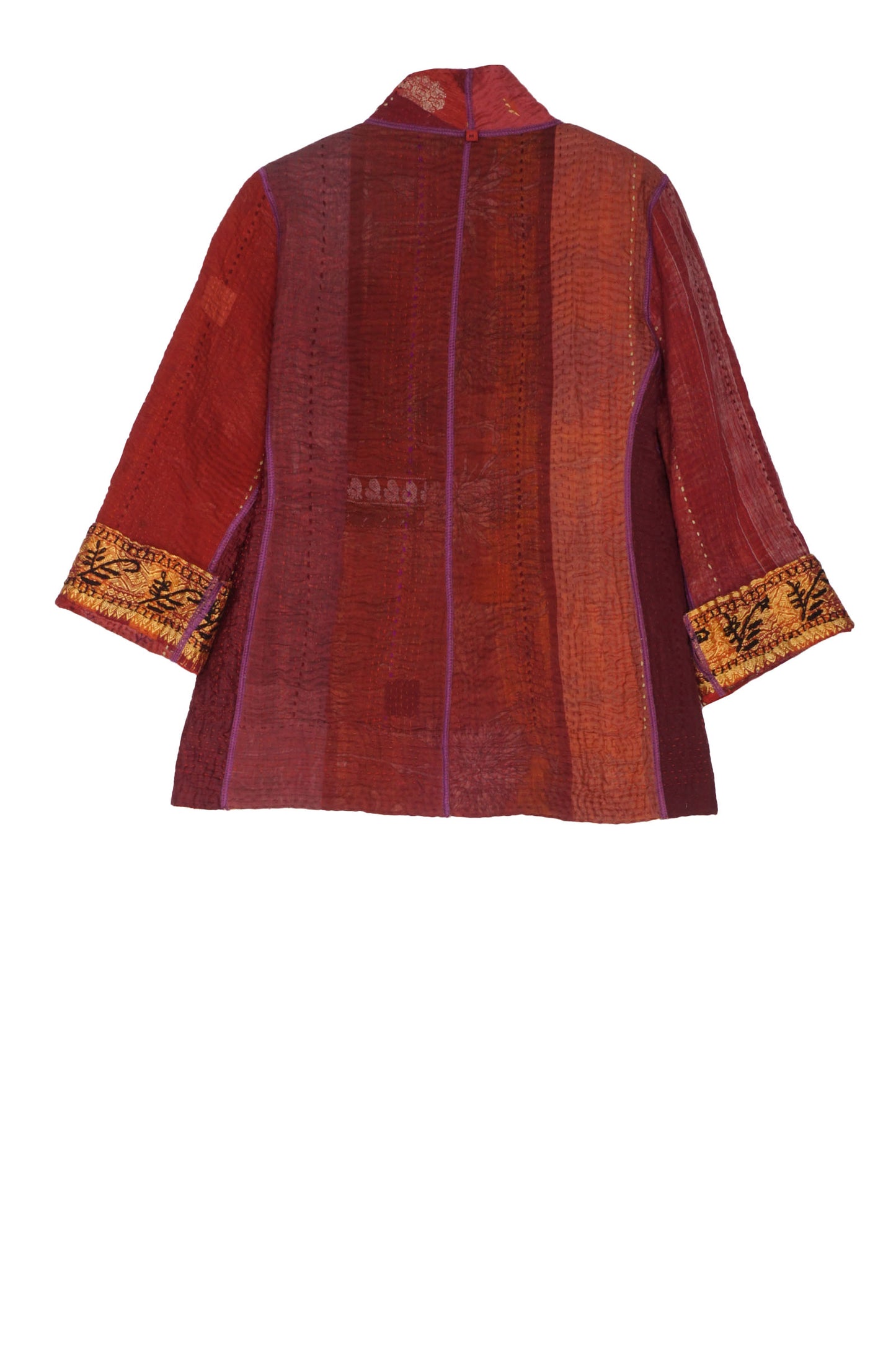 STRIPE RALLIS KANTHA SHORT JKT - pr4007-red -