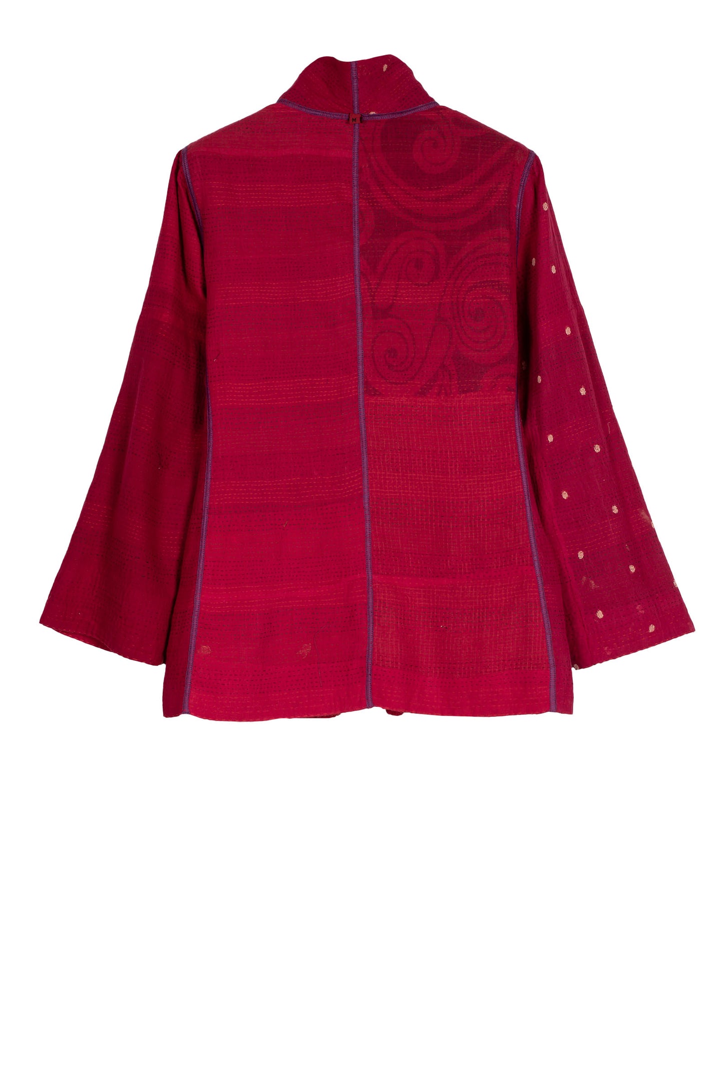 COTTON SILK SW PATCH KANTHA SHORT JKT - ws2007-red -