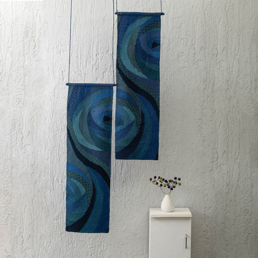 Night Sky Kantha Rose Hanging