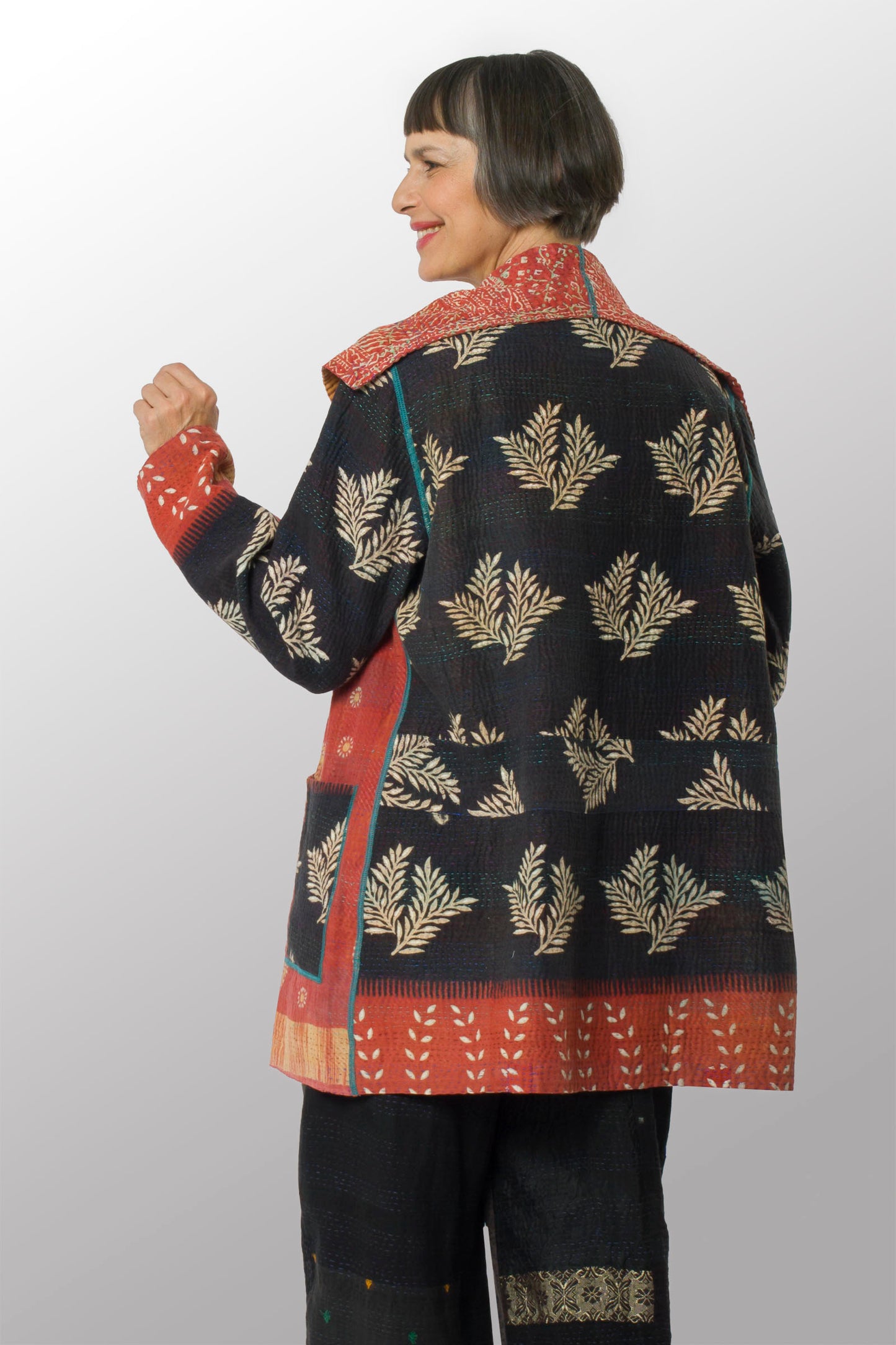 VINTAGE COTTON KANTHA POCKET JKT - cv4002-0220a -