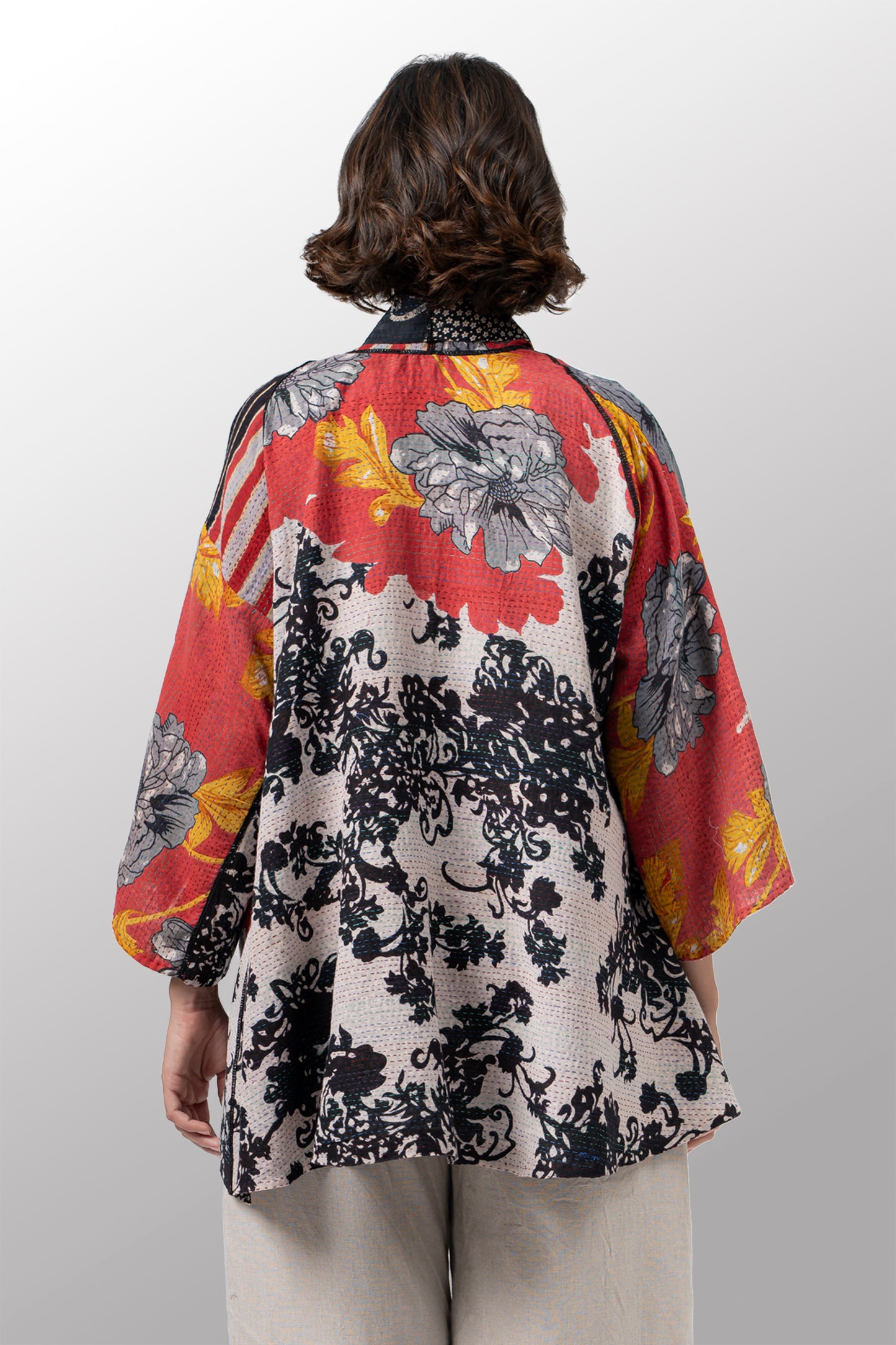 VINTAGE COTTON KANTHA KIMONO JKT - cv2004-0072a -