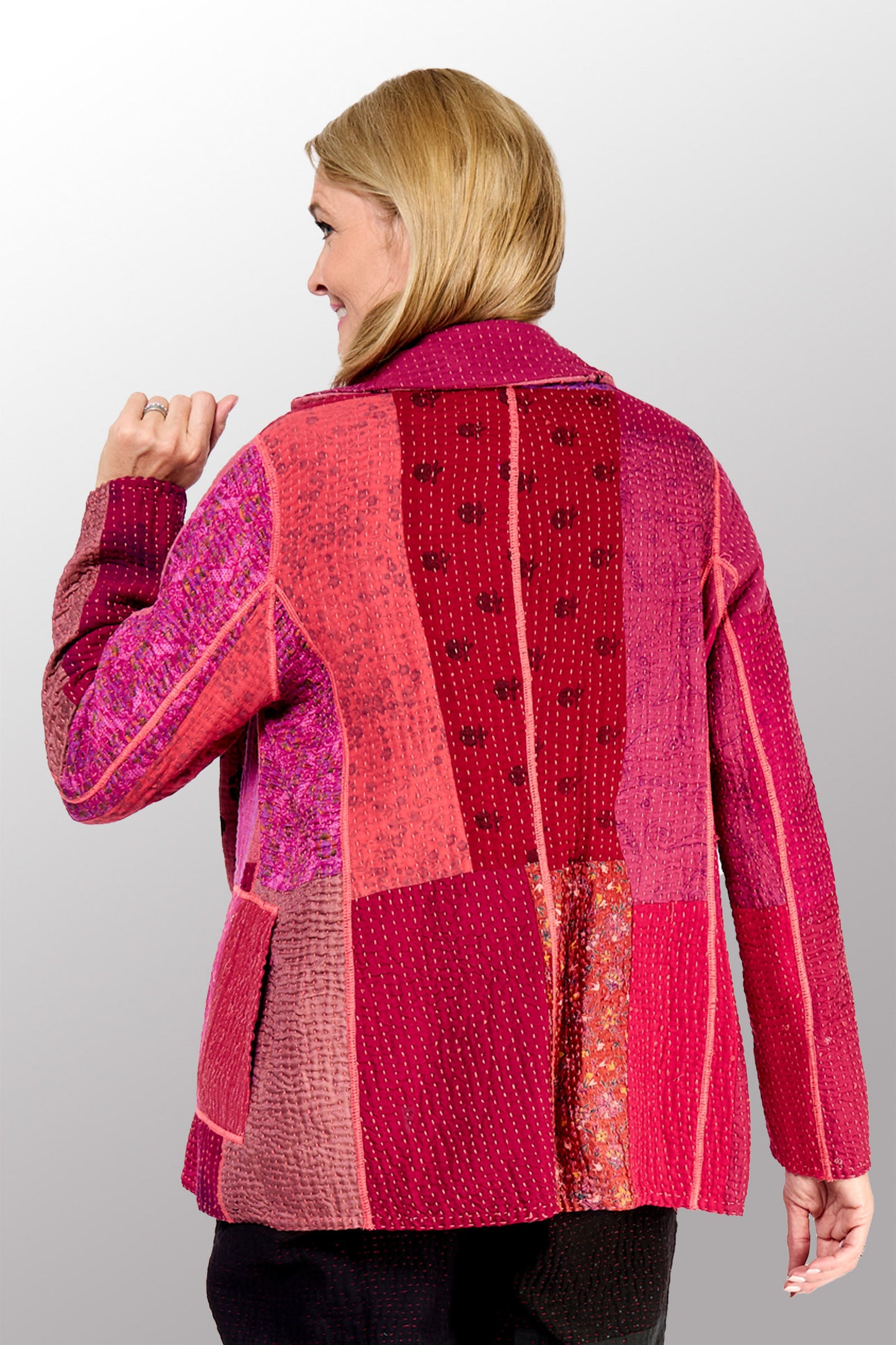 BBK PATCH KANTHA BASIC JACKET - bl-bbp4052-pik -