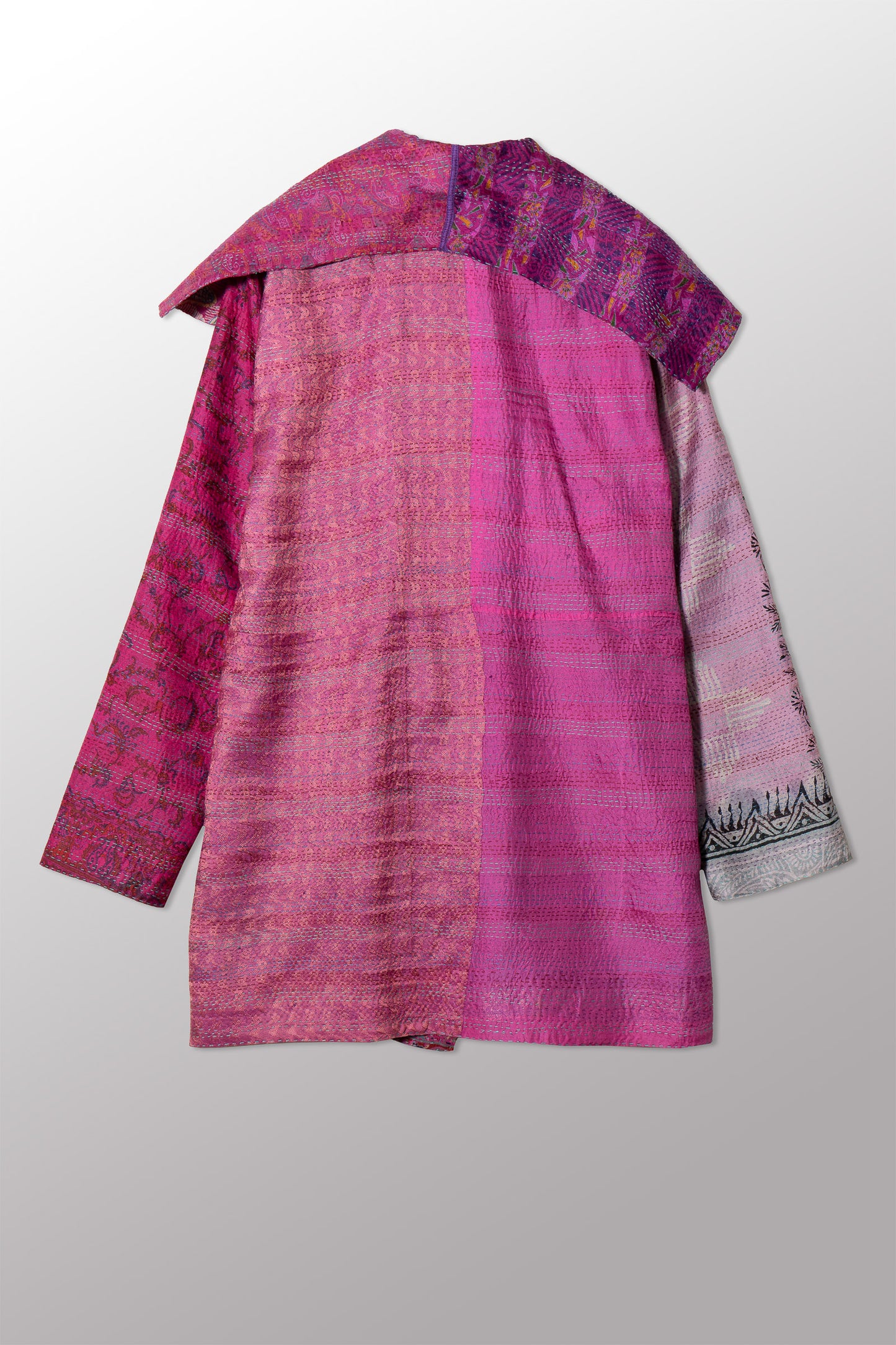 VINTAGE SILK KANTHA POCKET JKT - sv2002-0070a -