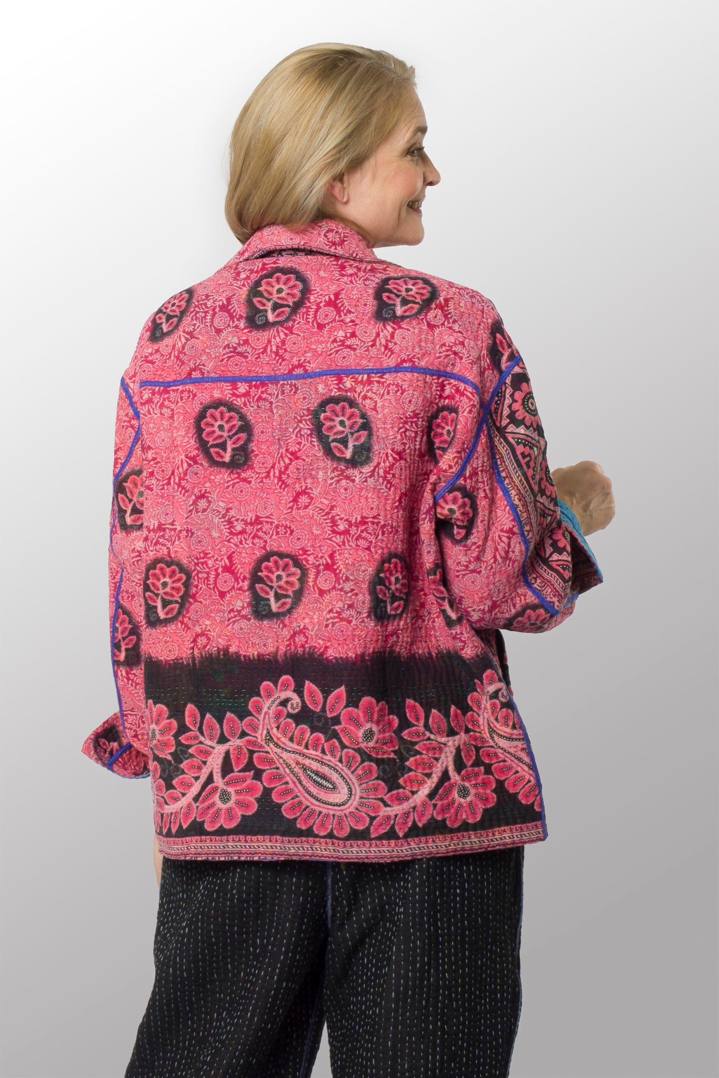 VINTAGE COTTON KANTHA WORKERS JACKET - cv4085-0002s -