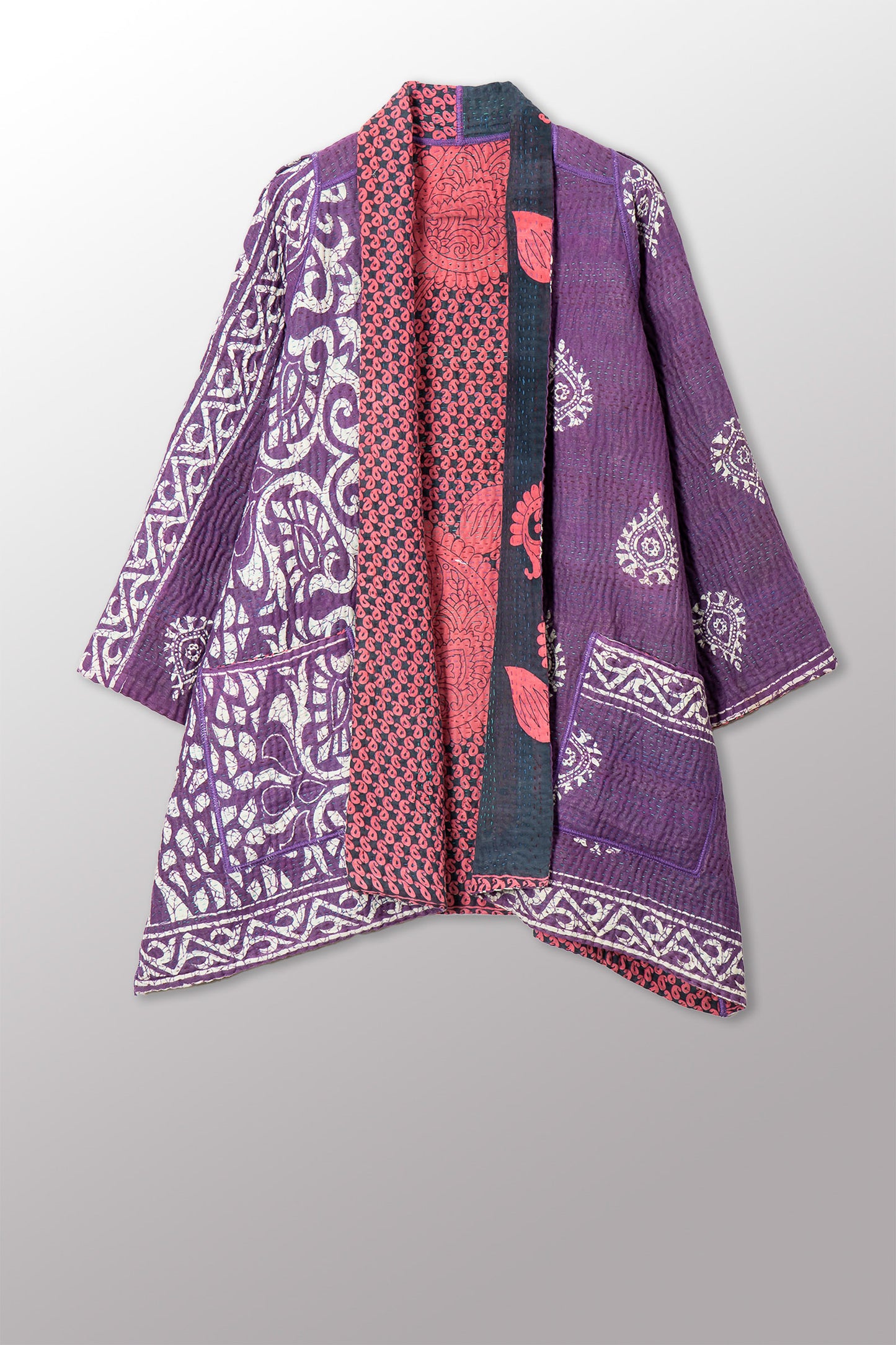 VINTAGE COTTON KANTHA A-LINE JKT - cv4003-0460a -