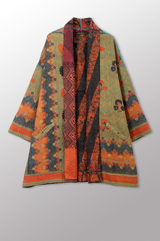 VINTAGE COTTON KANTHA HAORI JKT - cv4068-0029a -