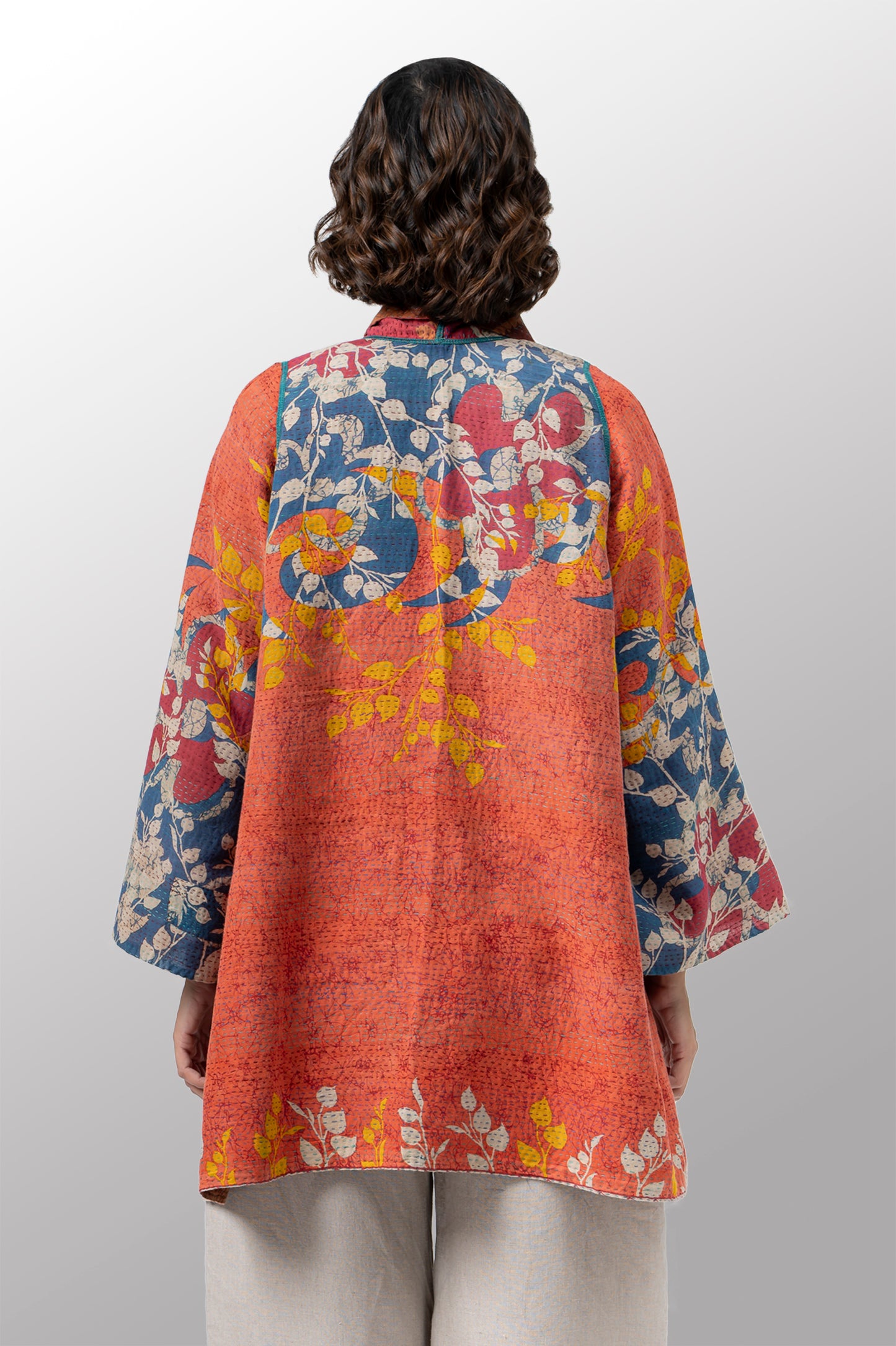 VINTAGE COTTON KANTHA A-LINE JKT - cv2003-0163a -