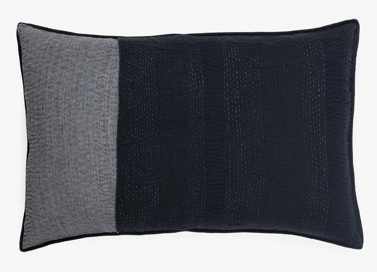 Landscape Handmade vintage Kantha Pillow - Black