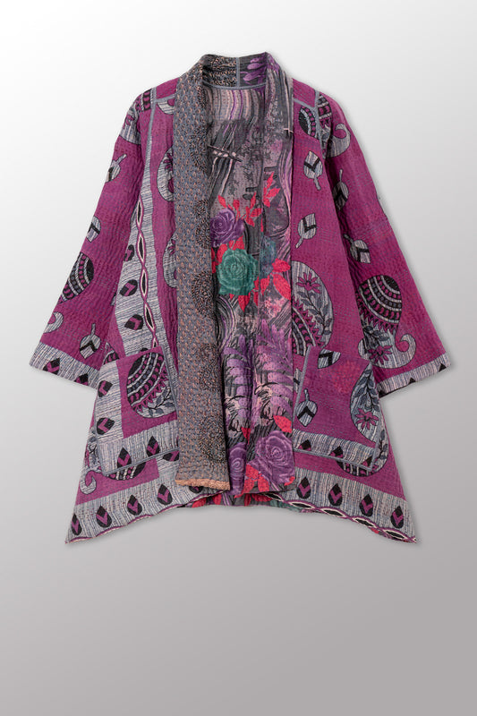 VINTAGE COTTON KANTHA A-LINE JKT - cv4003-0475a -