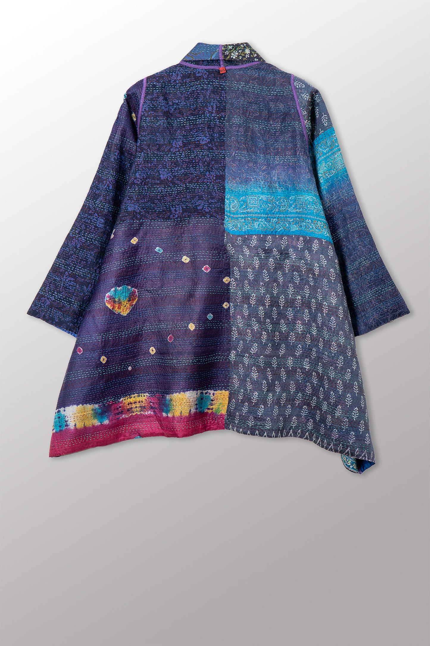 VINTAGE SILK KANTHA A-LINE JKT - sv2003-0414a -