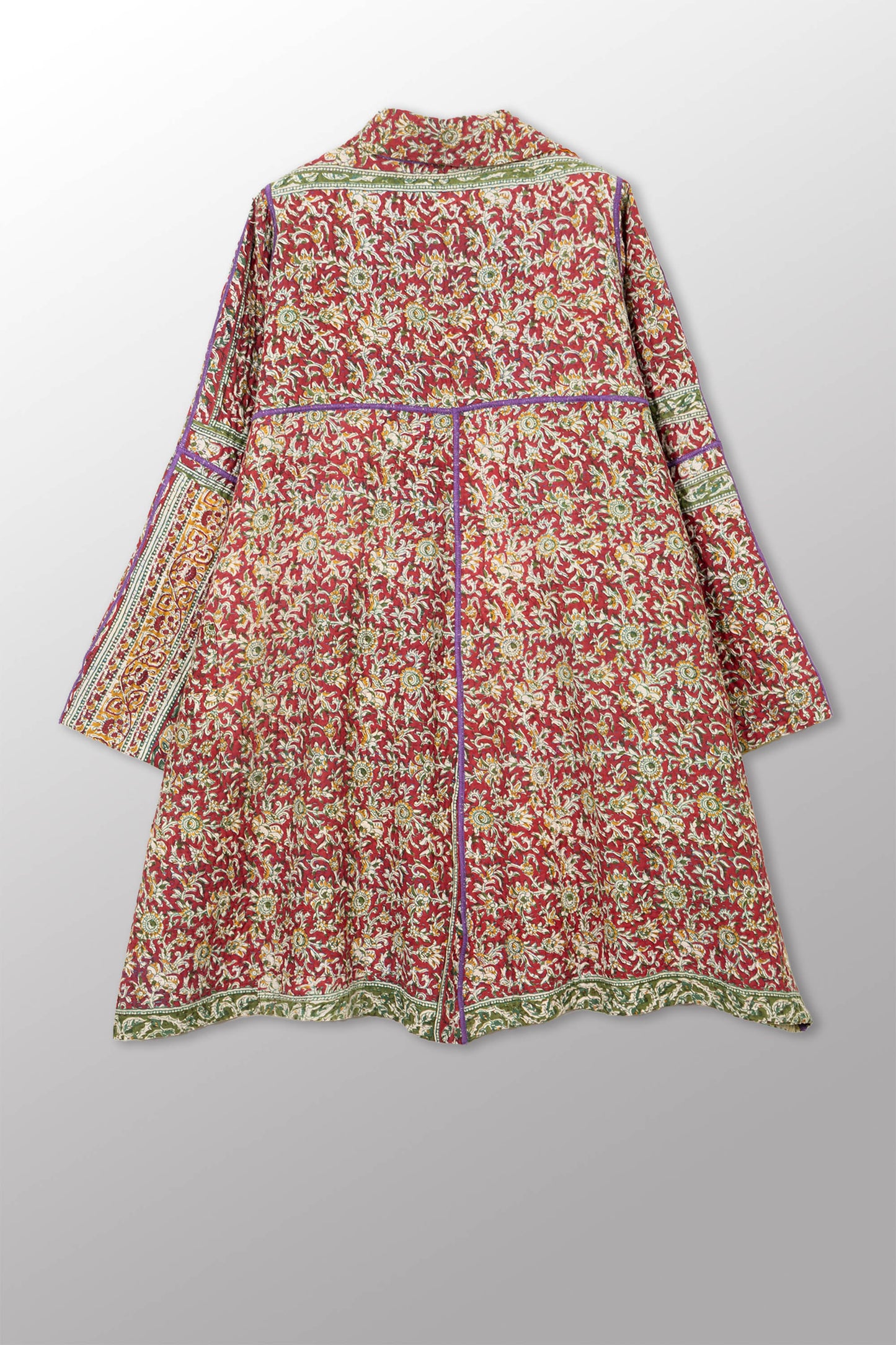 VINTAGE COTTON KANTHA A-LINE DUSTER - cv4311-0115a -