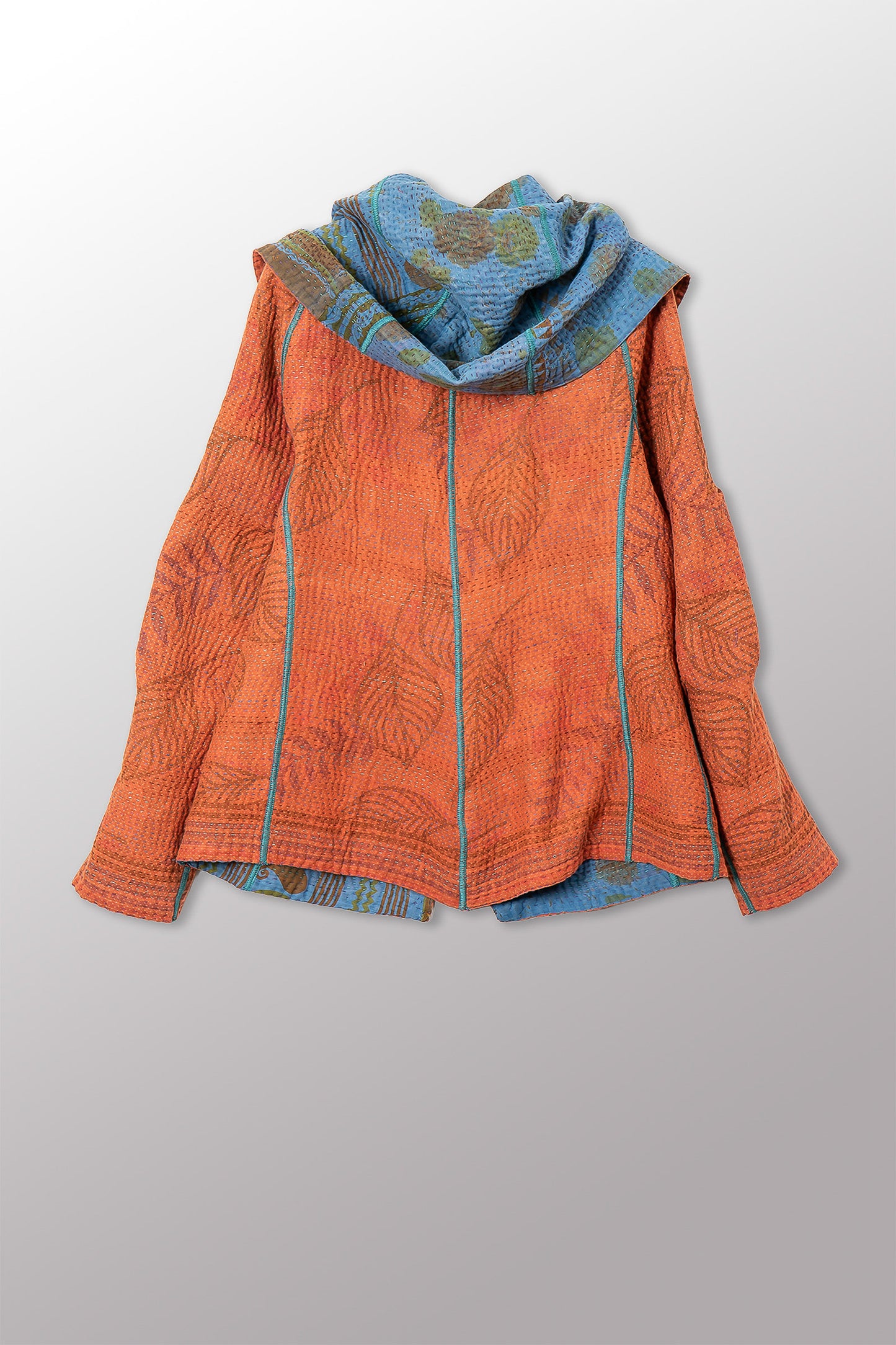 COTTON OVERDYE KANTHA HOODIE JACKET - ov4036-corg001m -