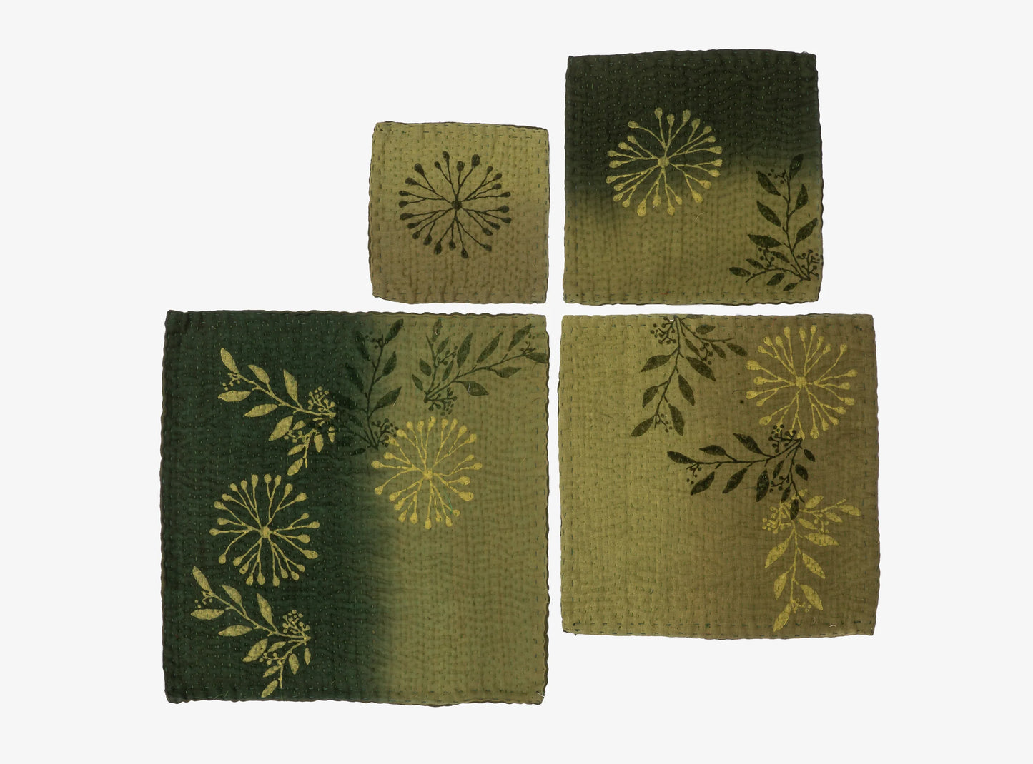 Ombre Handmade Coasters - Green ( set of  2)