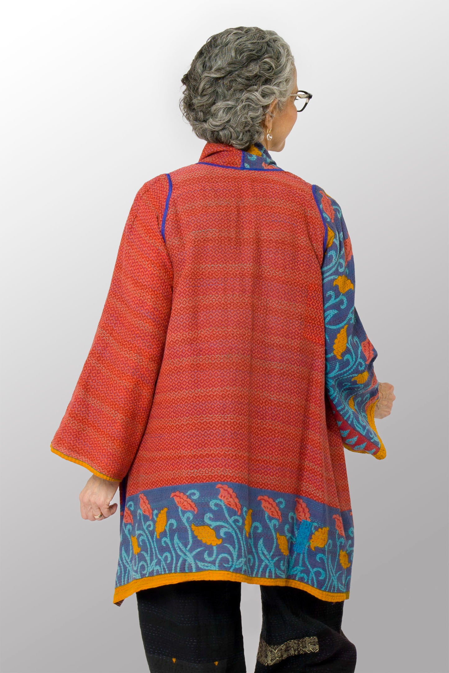 VINTAGE COTTON KANTHA A-LINE JKT - cv2003-0161a -
