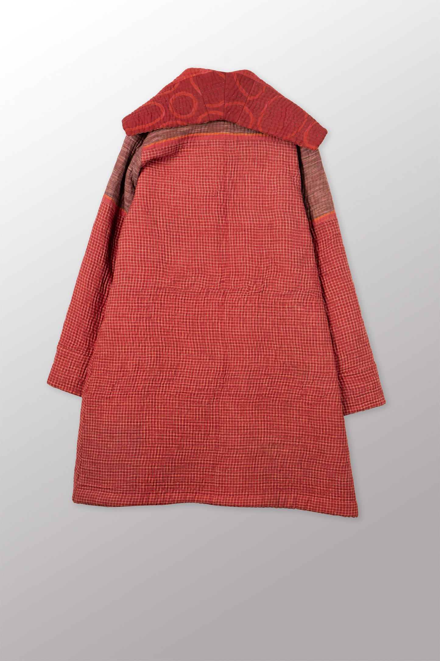 QUILTED OVERDYE COTTON KANTHA POCKET MEDIUM COAT - oq5346-cred014m -