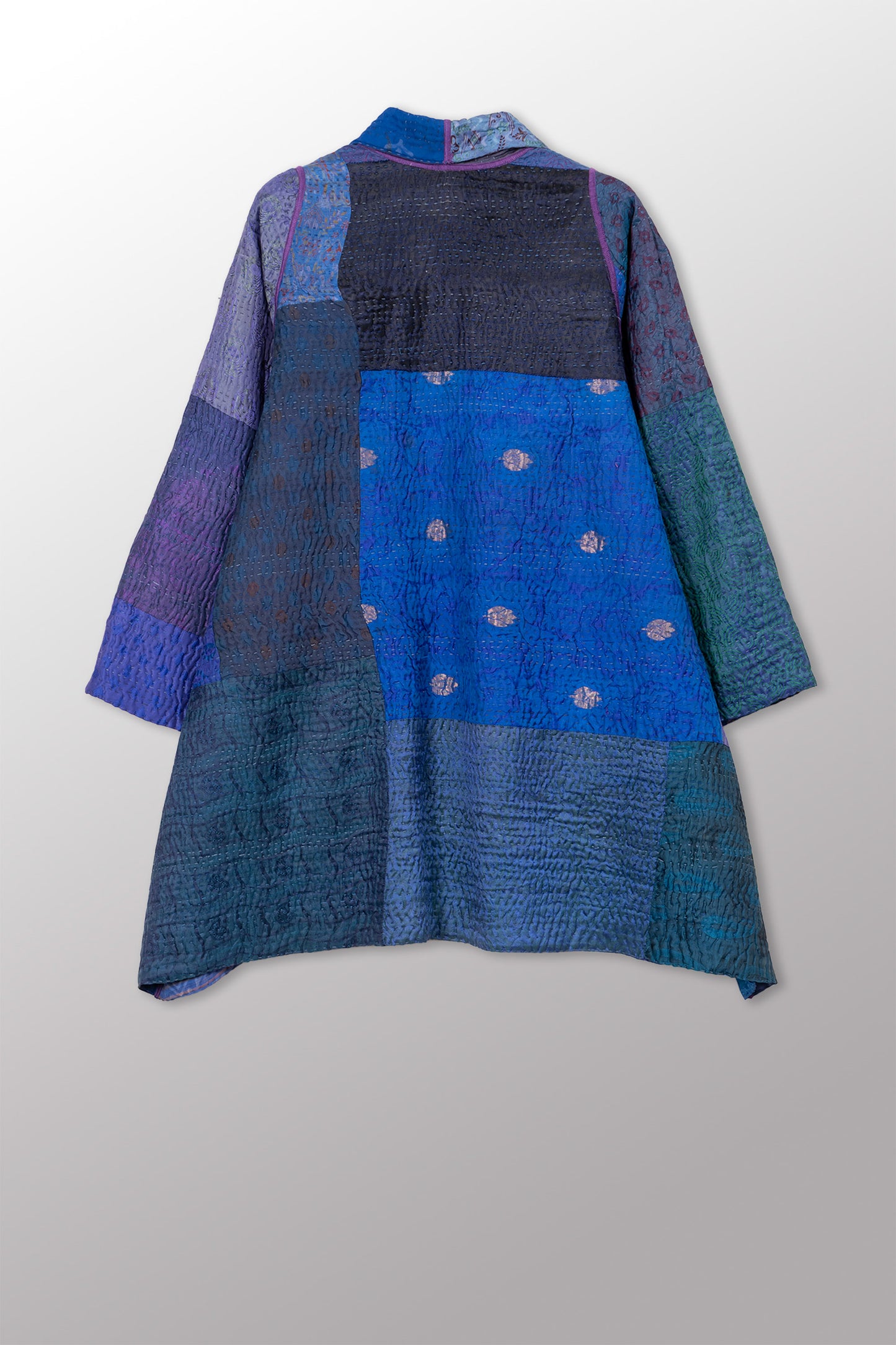JACQUARD SILK KANTHA A-LINE JKT - js4003-cnvy001a -