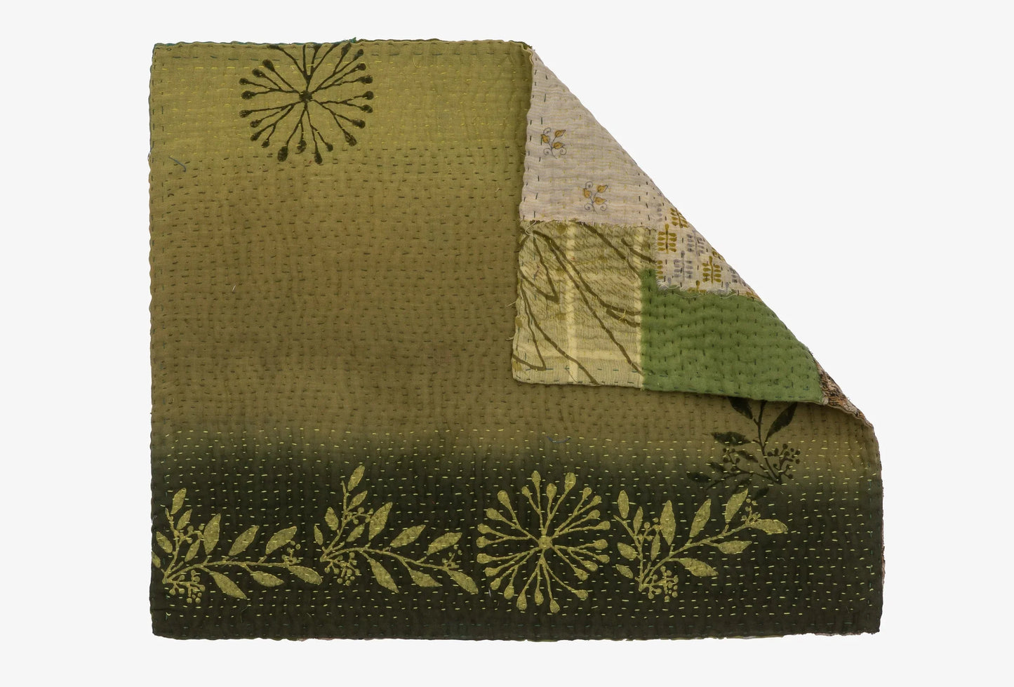 Ombre Patch Handmade Placemats -Green (Set of 2)