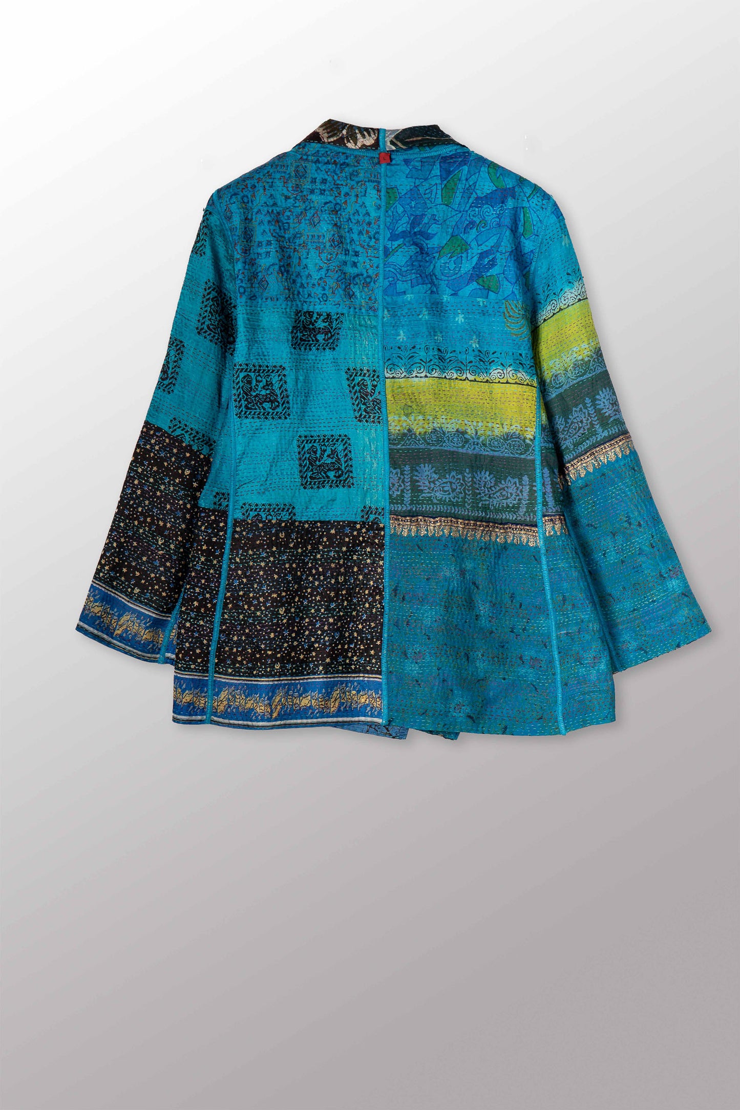 VINTAGE SILK KANTHA SHORT JKT - sv2007-0065l -
