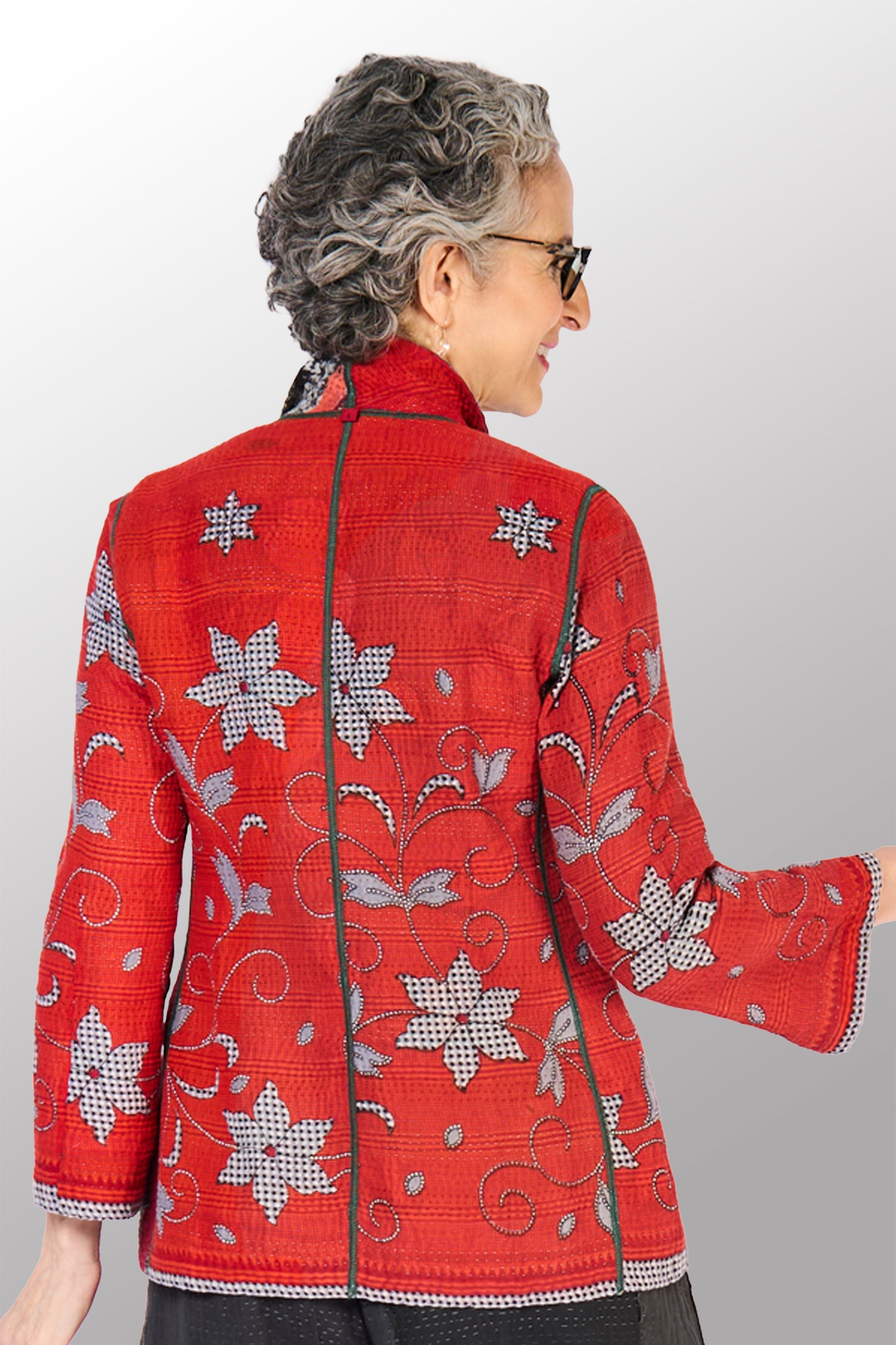 VINTAGE COTTON KANTHA SHORT JKT - cv4007-0337s -