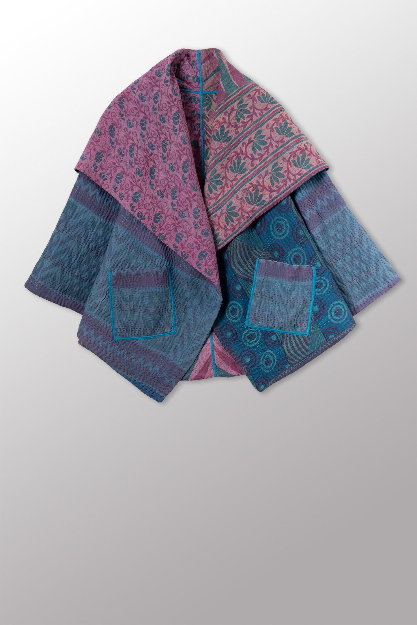 VINTAGE COTTON KANTHA CIRCULAR JKT - cv4008-0067a -