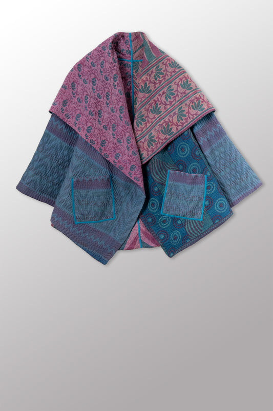 VINTAGE COTTON KANTHA CIRCULAR JKT - cv4008-0067a -