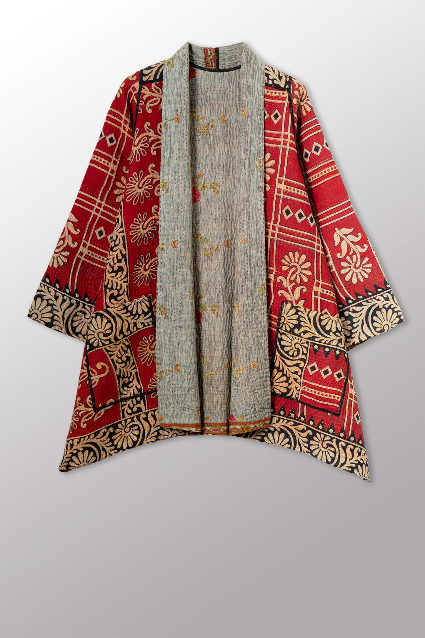 VINTAGE COTTON KANTHA A-LINE JKT - cv4003-0473a -