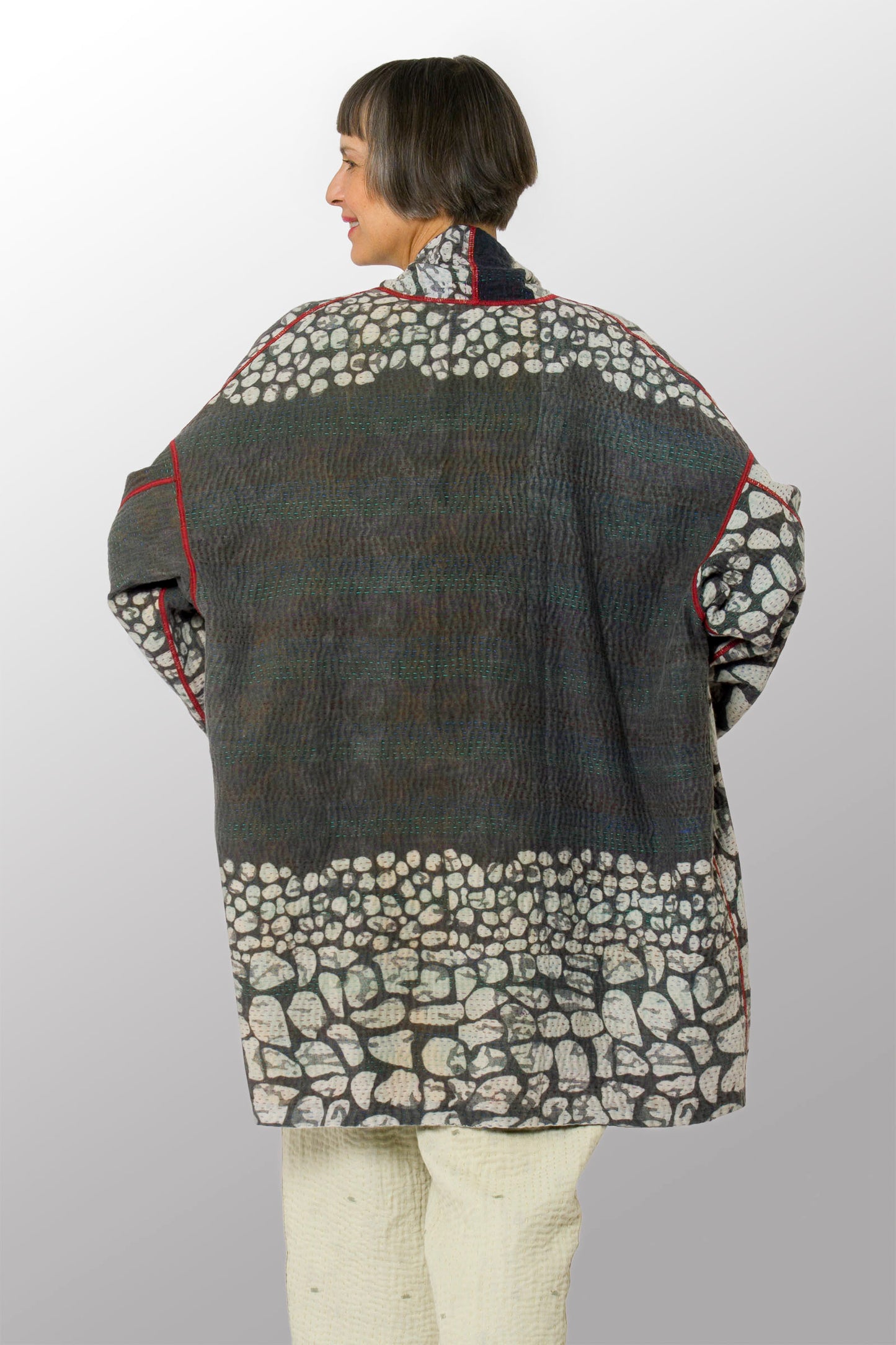 VINTAGE COTTON KANTHA HAORI JKT - cv4068-0006a -