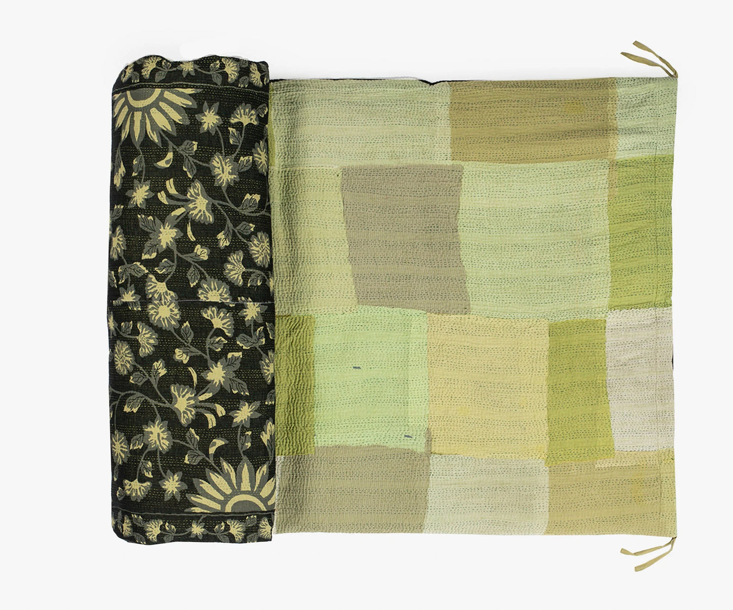 Mosaic Fray Handmade Vintage Kantha Day Bed Mattress Cover -Hydrangea