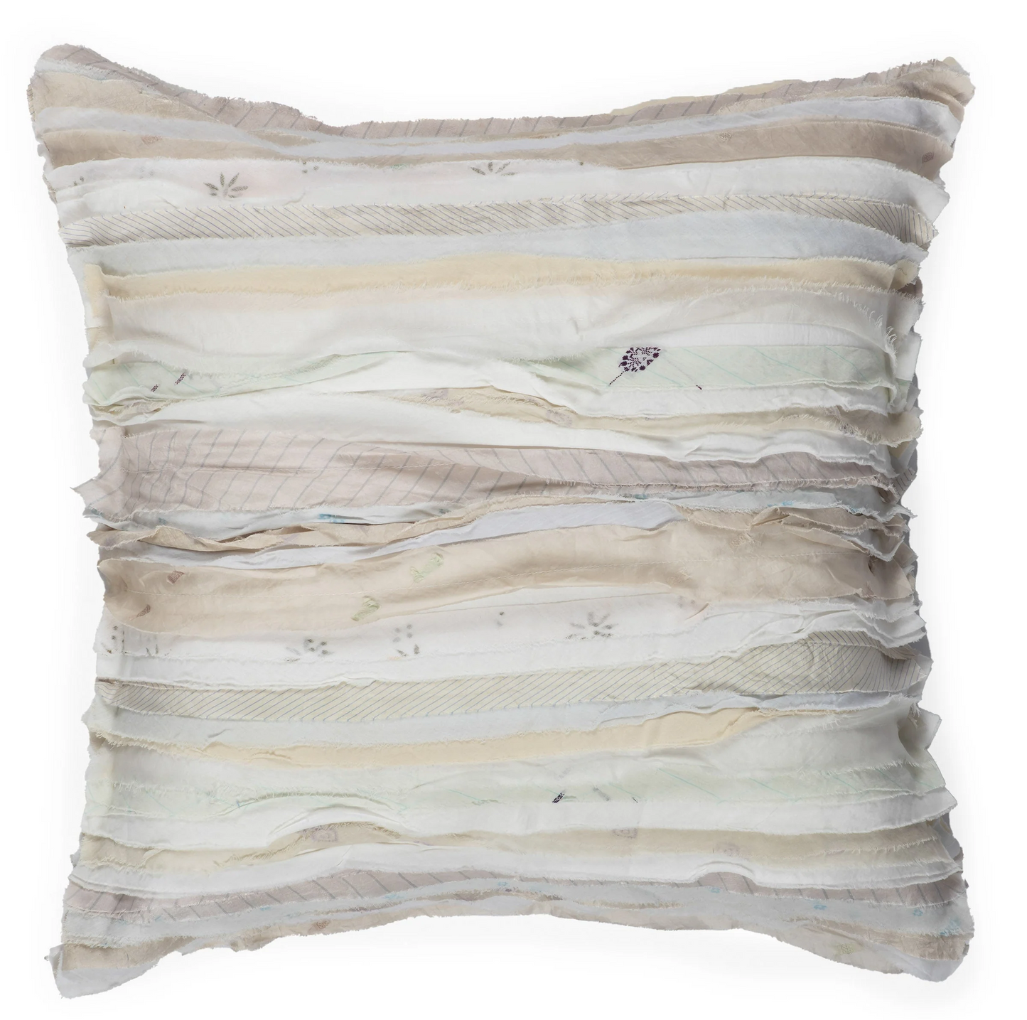 Wavy Stripe Patch Pillow Sham -Ivory-