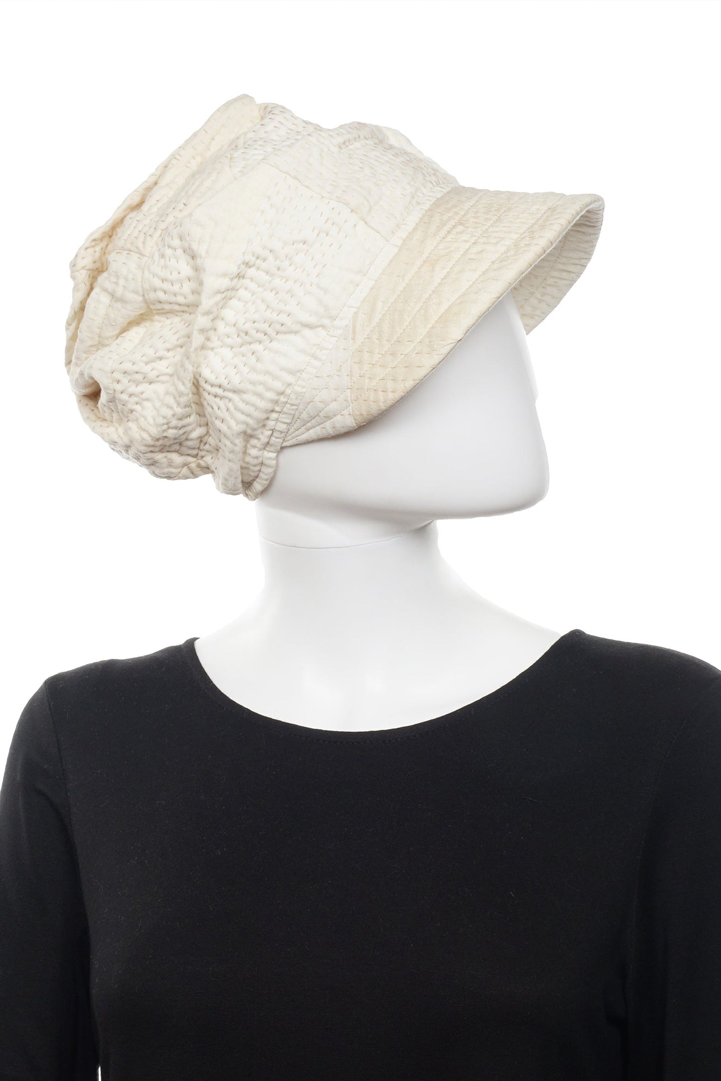 JAIPUR WHITE KANTHA HALF BRIM HAT - jw4881-ivy -