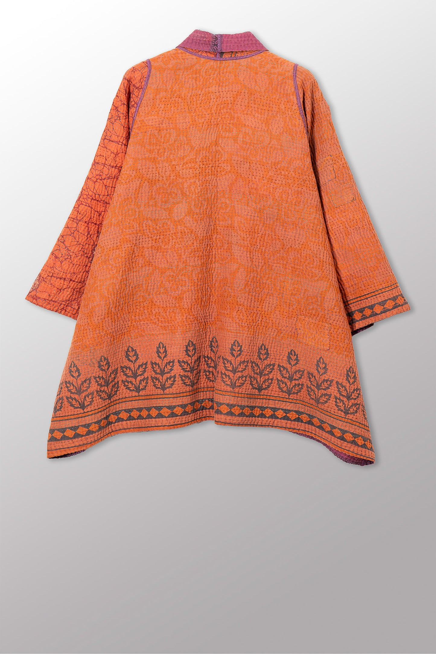 COTTON OVERDYE KANTHA A-LINE JKT - ov4003-cfus039a -