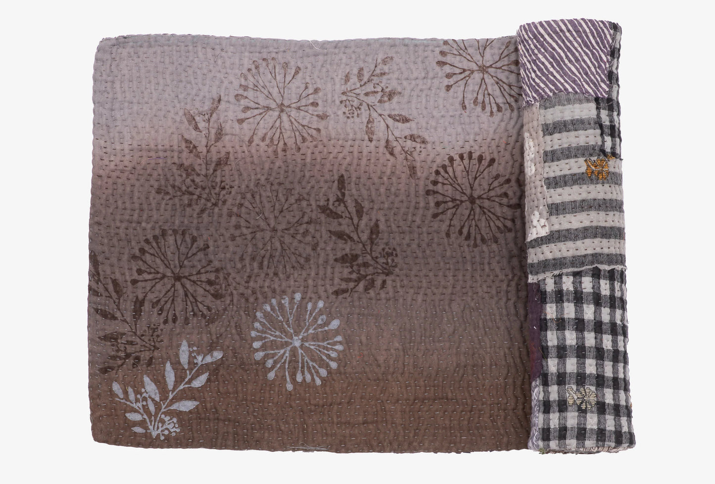 Ombre Patch Kantha Table Runner - Chocolate