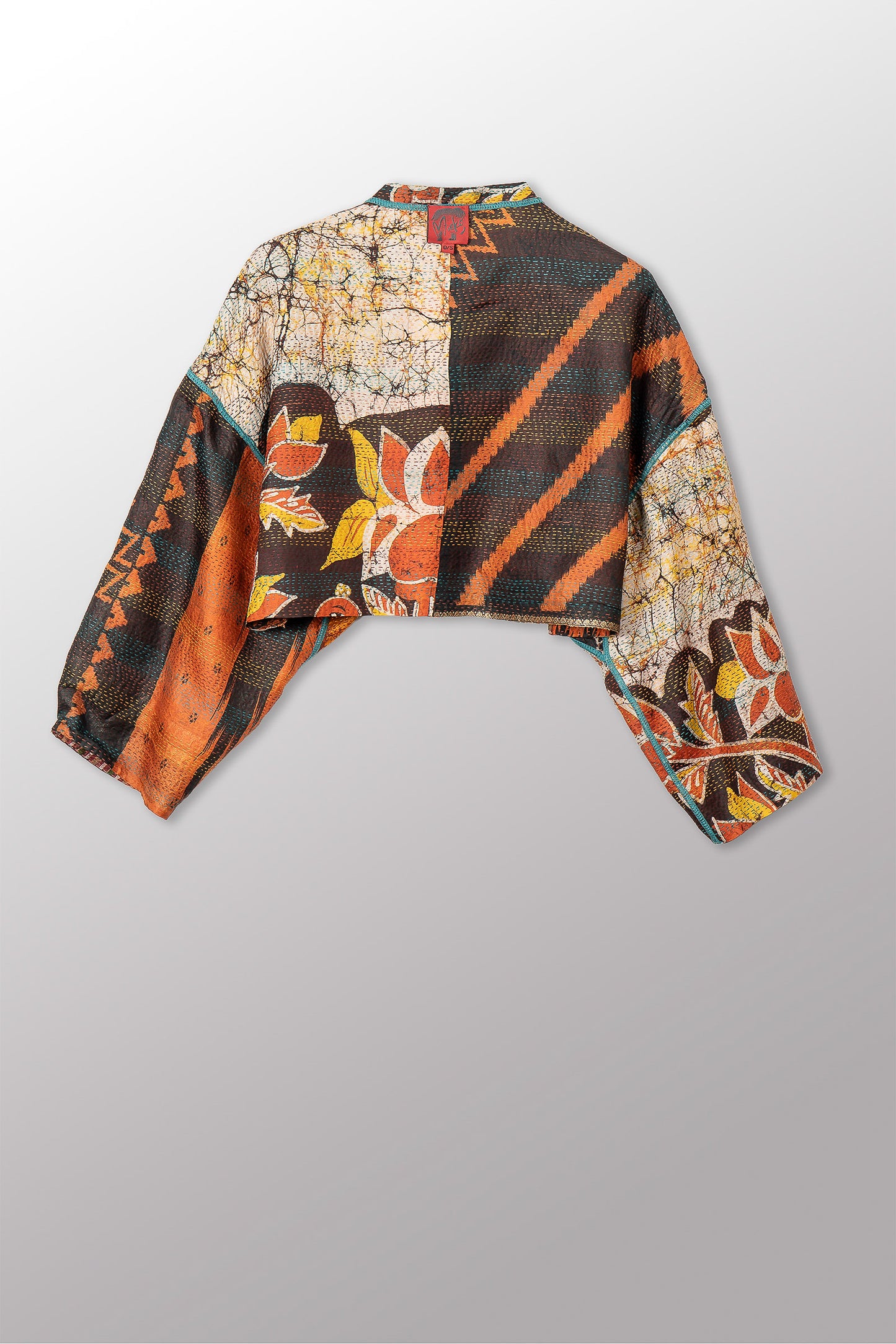 VINTAGE SILK KANTHA SLEEVE JACKET - sv2090-0001m -