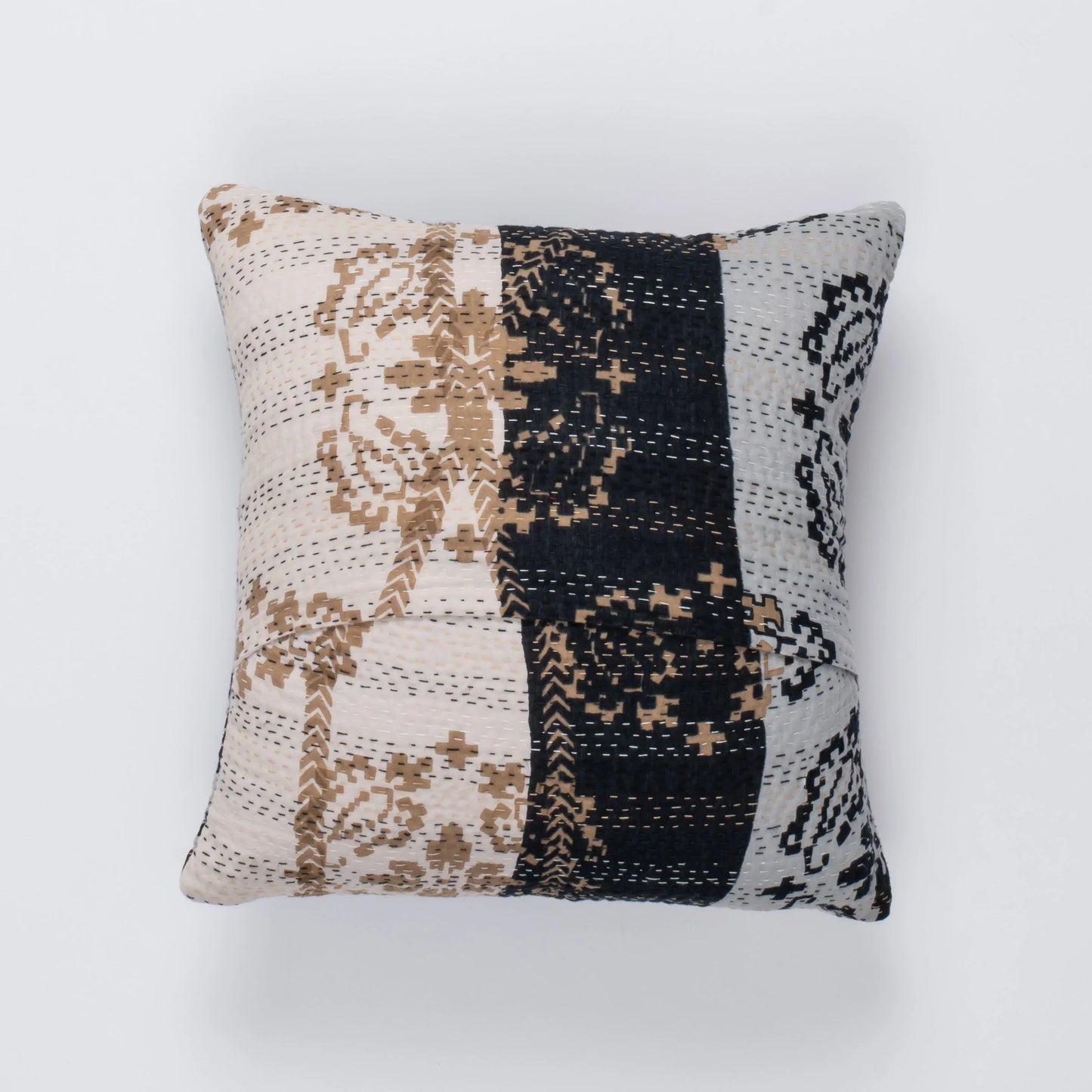Kimono Print  Black Pillow