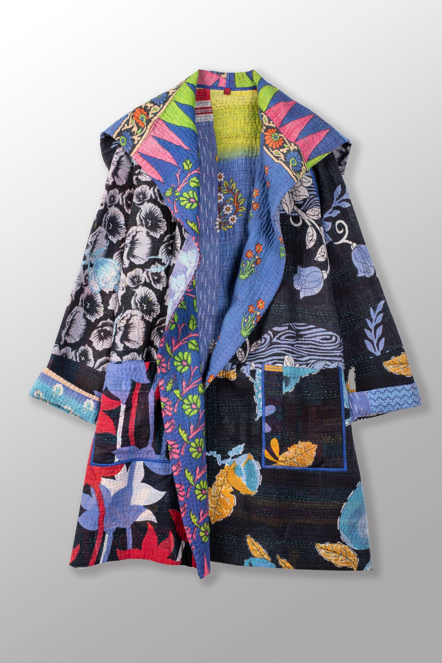 PUZZLE KANTHA POCKET MEDIUM COAT - pz4316-blu -
