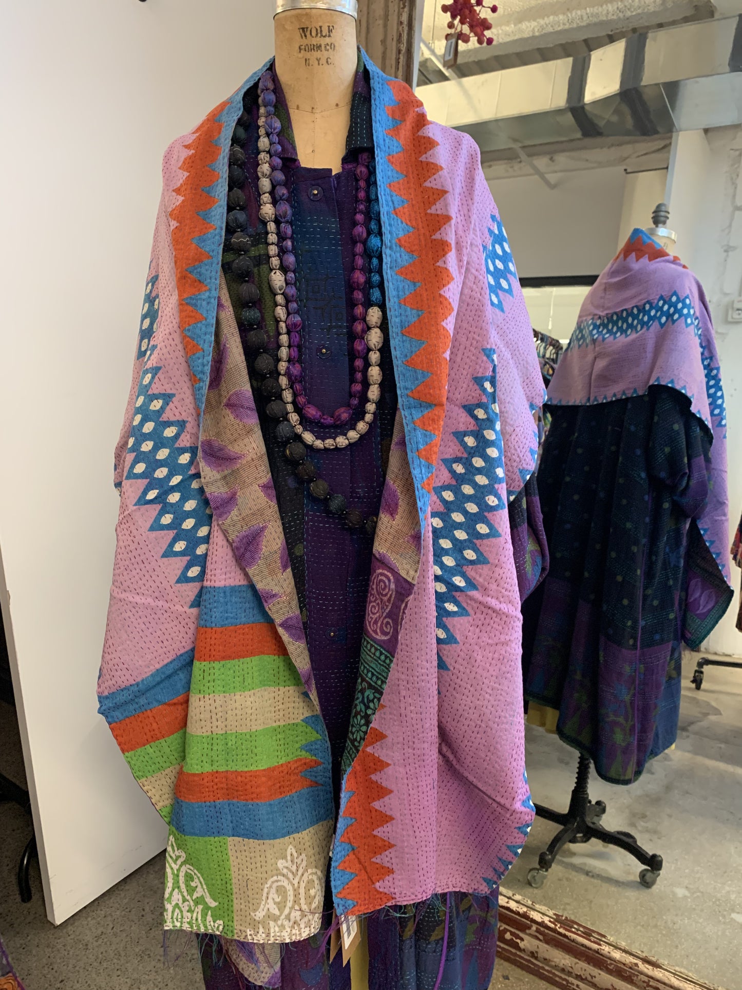 VINTAGE COTTON KANTHA SCARF STANDARD - cv2801-0010a -