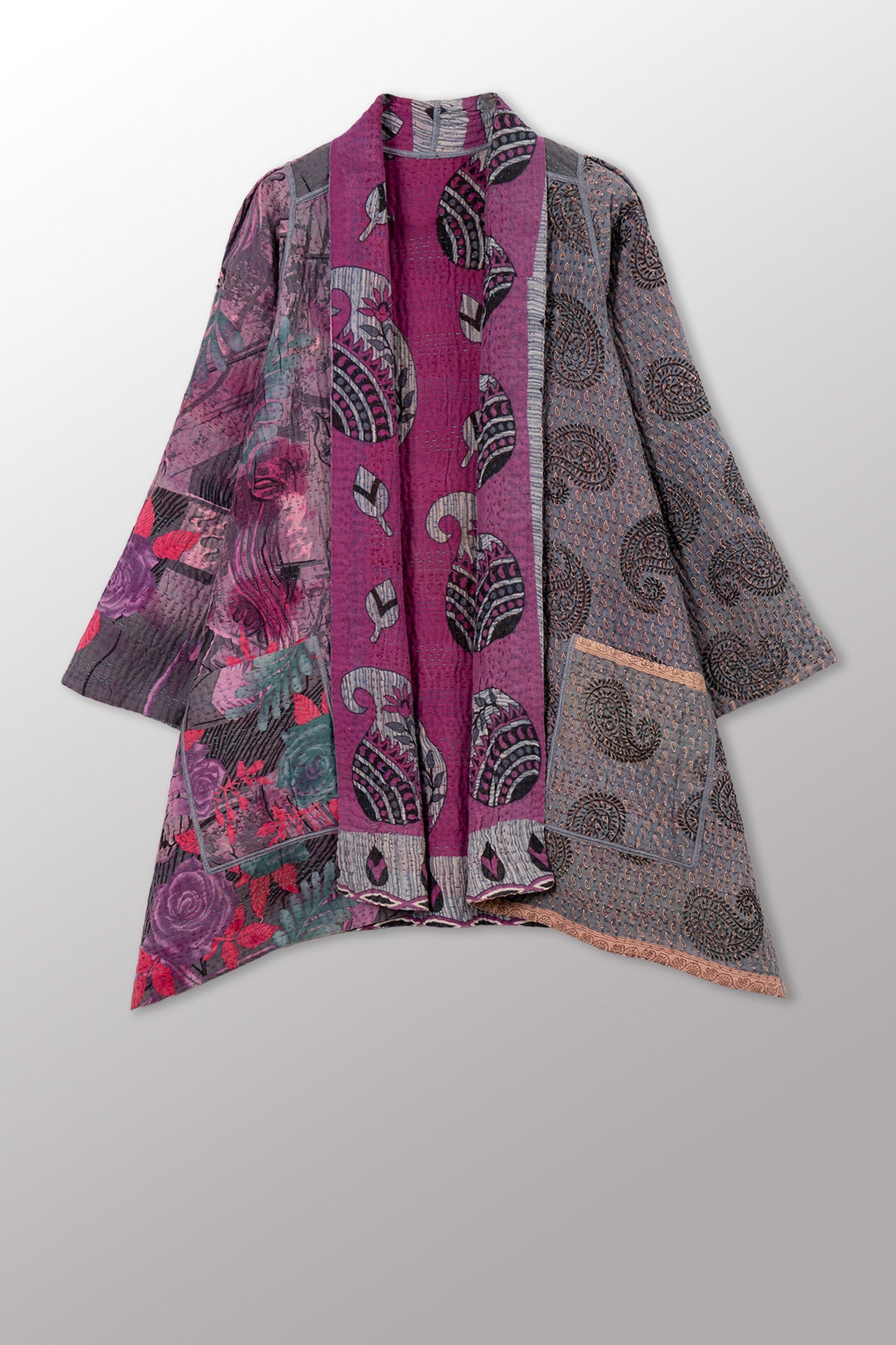 VINTAGE COTTON KANTHA A-LINE JKT - cv4003-0475a -