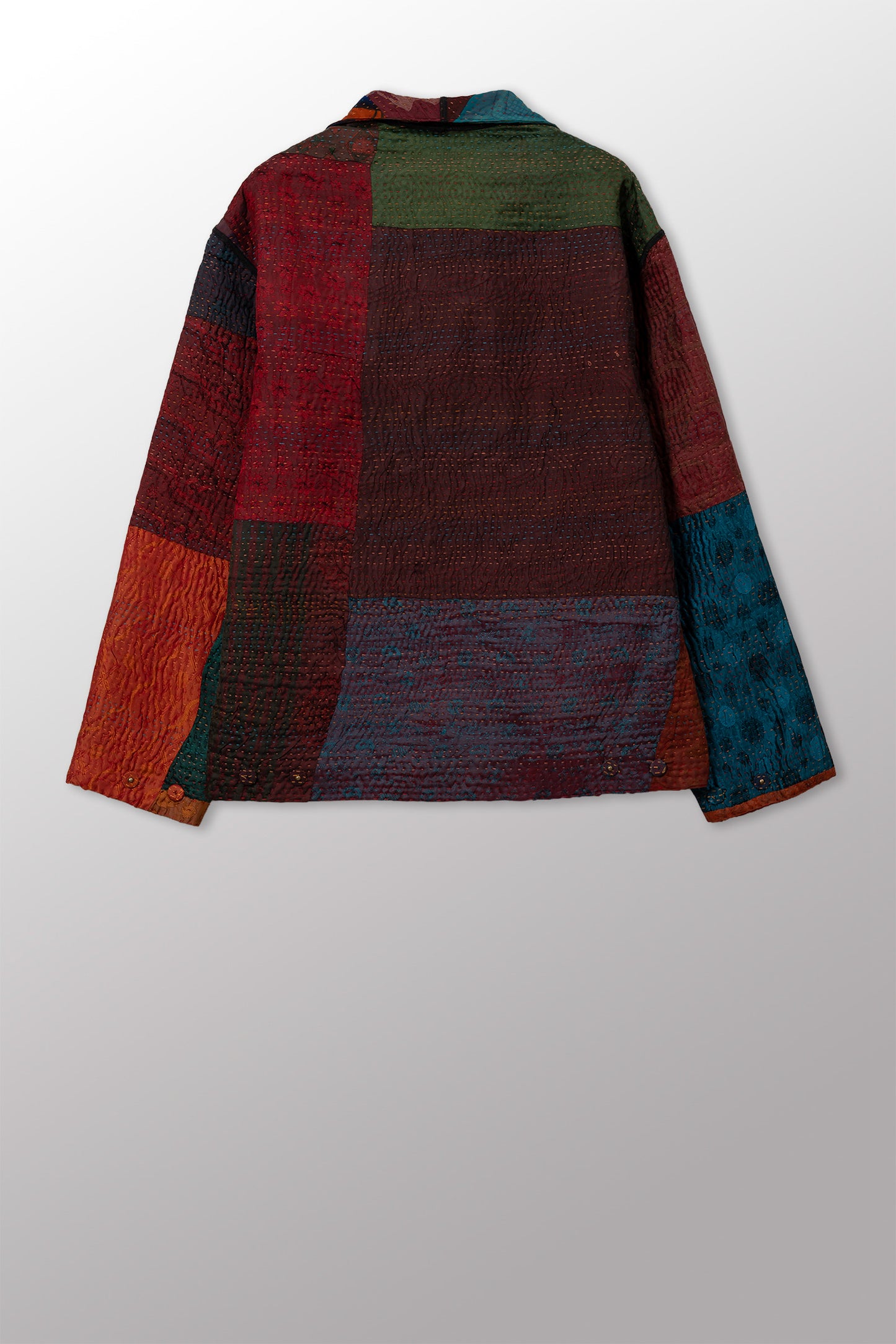 JACQUARD SILK KANTHA MEN'S BLOUSON - js4040-cbrn001m -